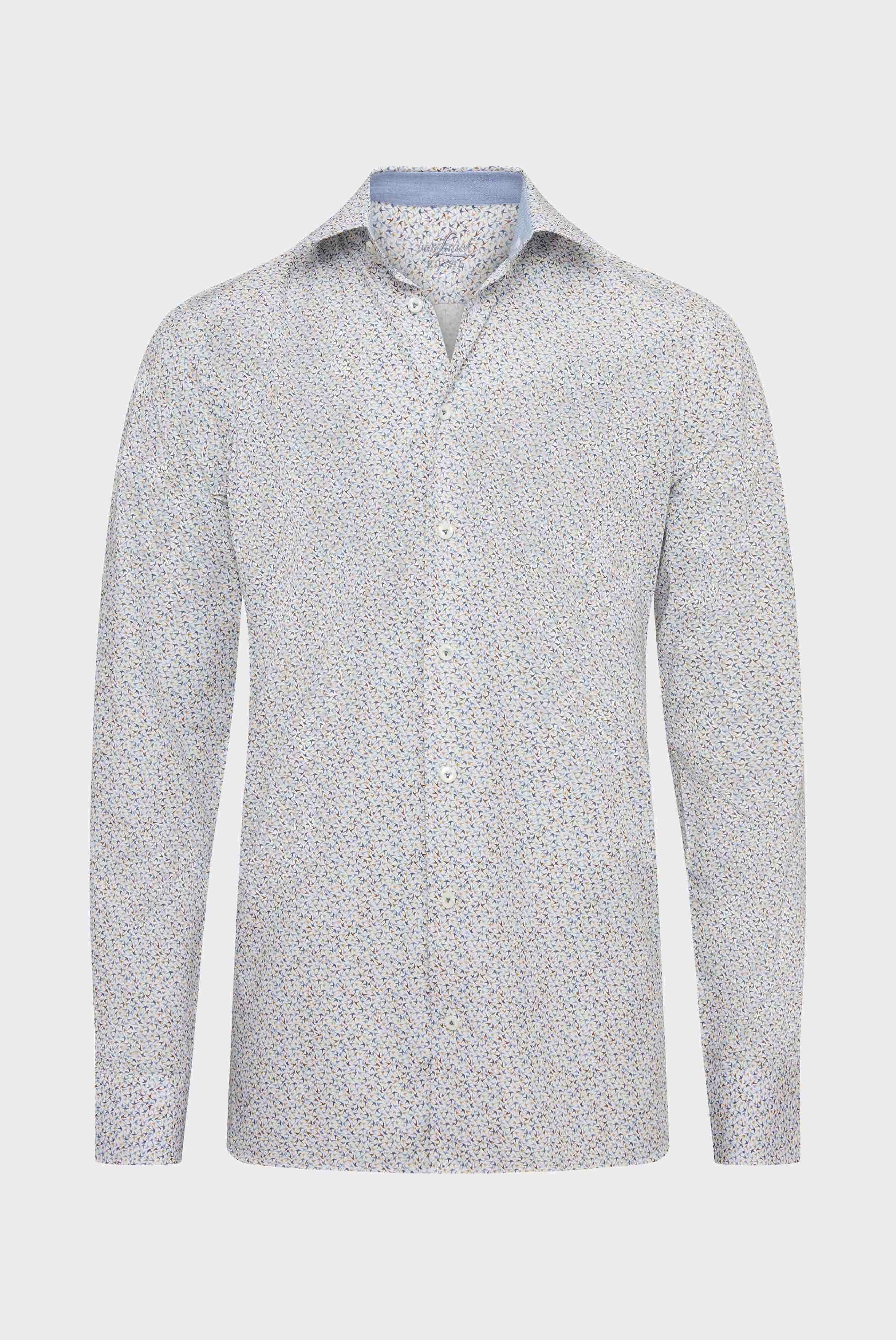 Summer shirt with delicate bird print, light beige