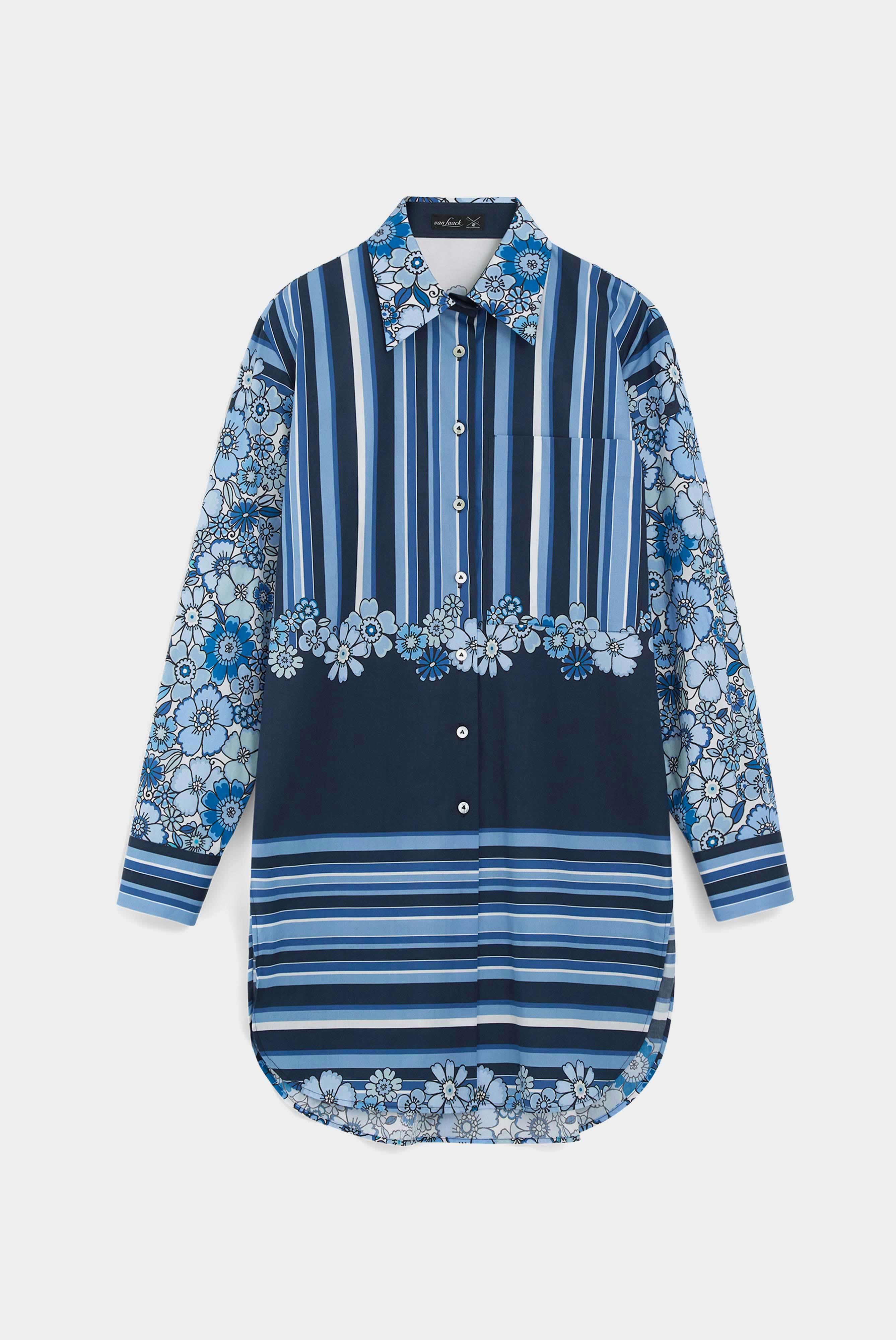 Striped blue shirt blouse