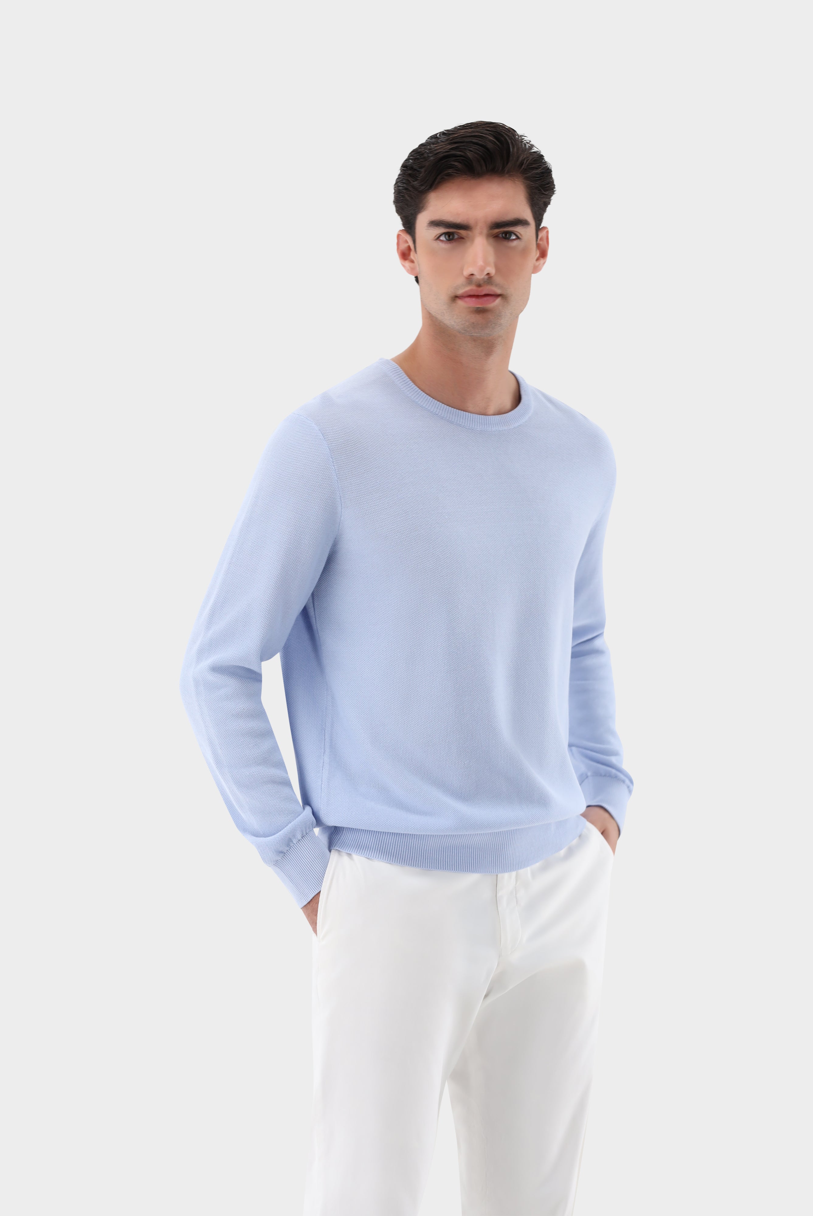 Van Laack-Rundhalspullover mit Reiskorn Optik-Strick & Pullover-Black-Deal-Outlet-by-ARCHIVIST