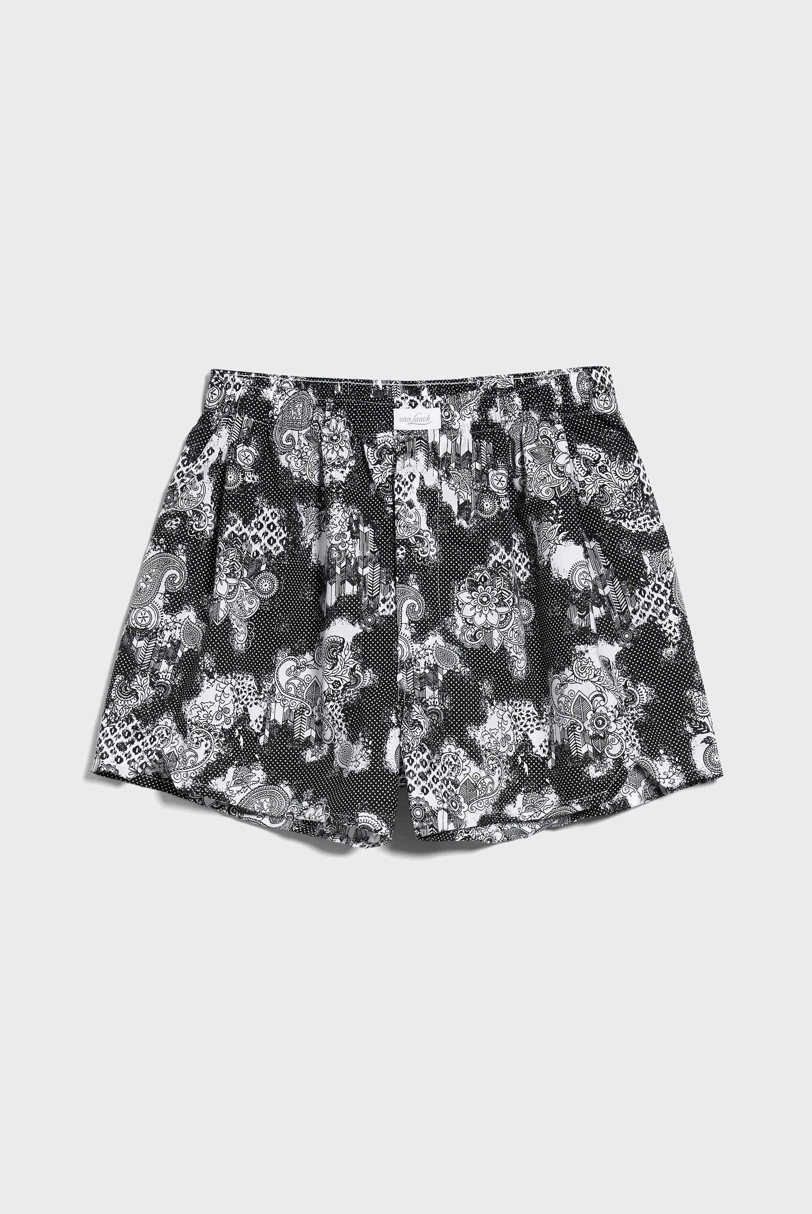 Van Laack-Boxershorts aus Baumwolle mit Paisley-Print schwarz-weiß-Unterwäsche-Black-Deal-Outlet-by-ARCHIVIST