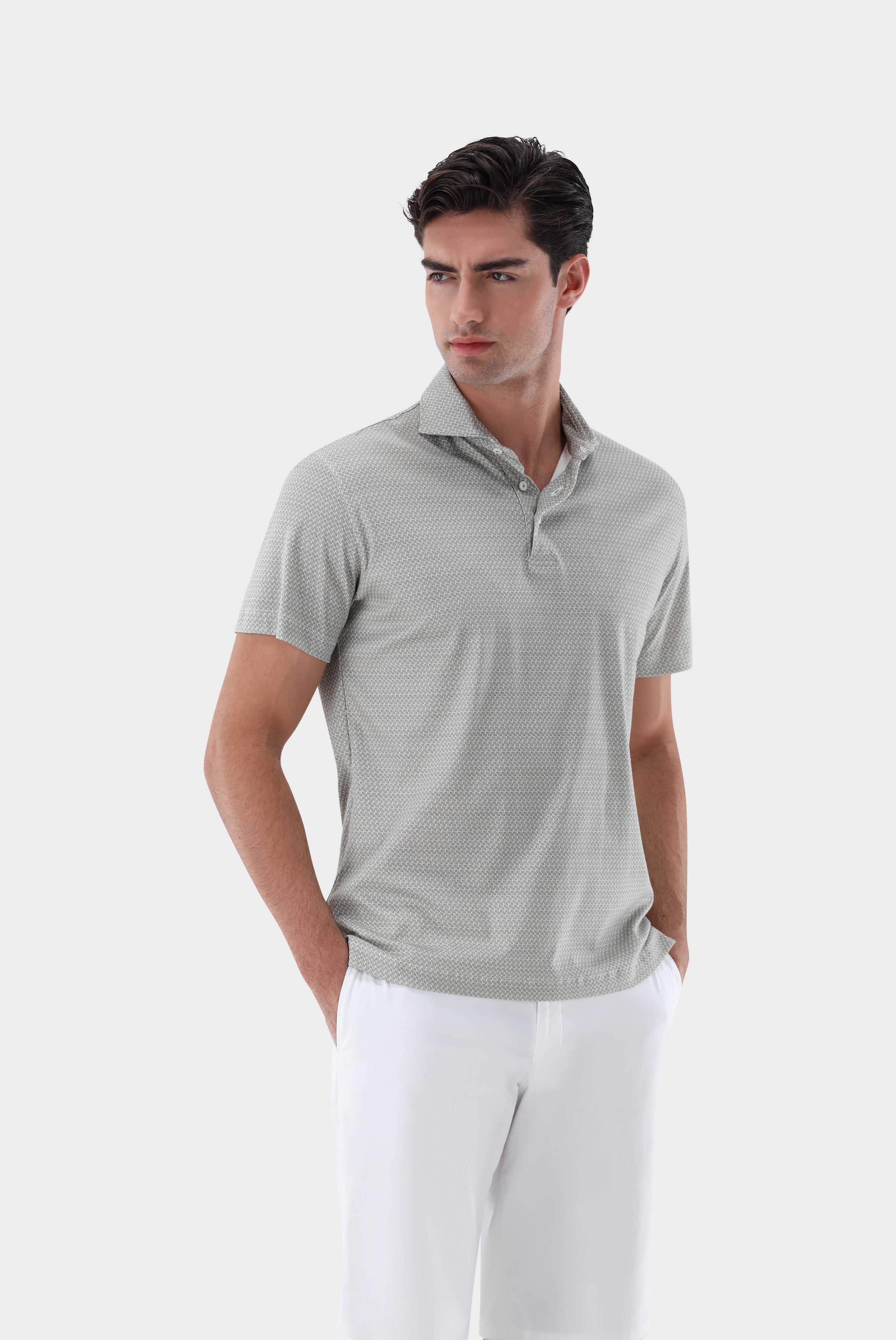 Van Laack-Jersey Poloshirt mit Signature-Print aus Schweizer Baumwolle-Hemden & Blusen-Black-Deal-Outlet-by-ARCHIVIST