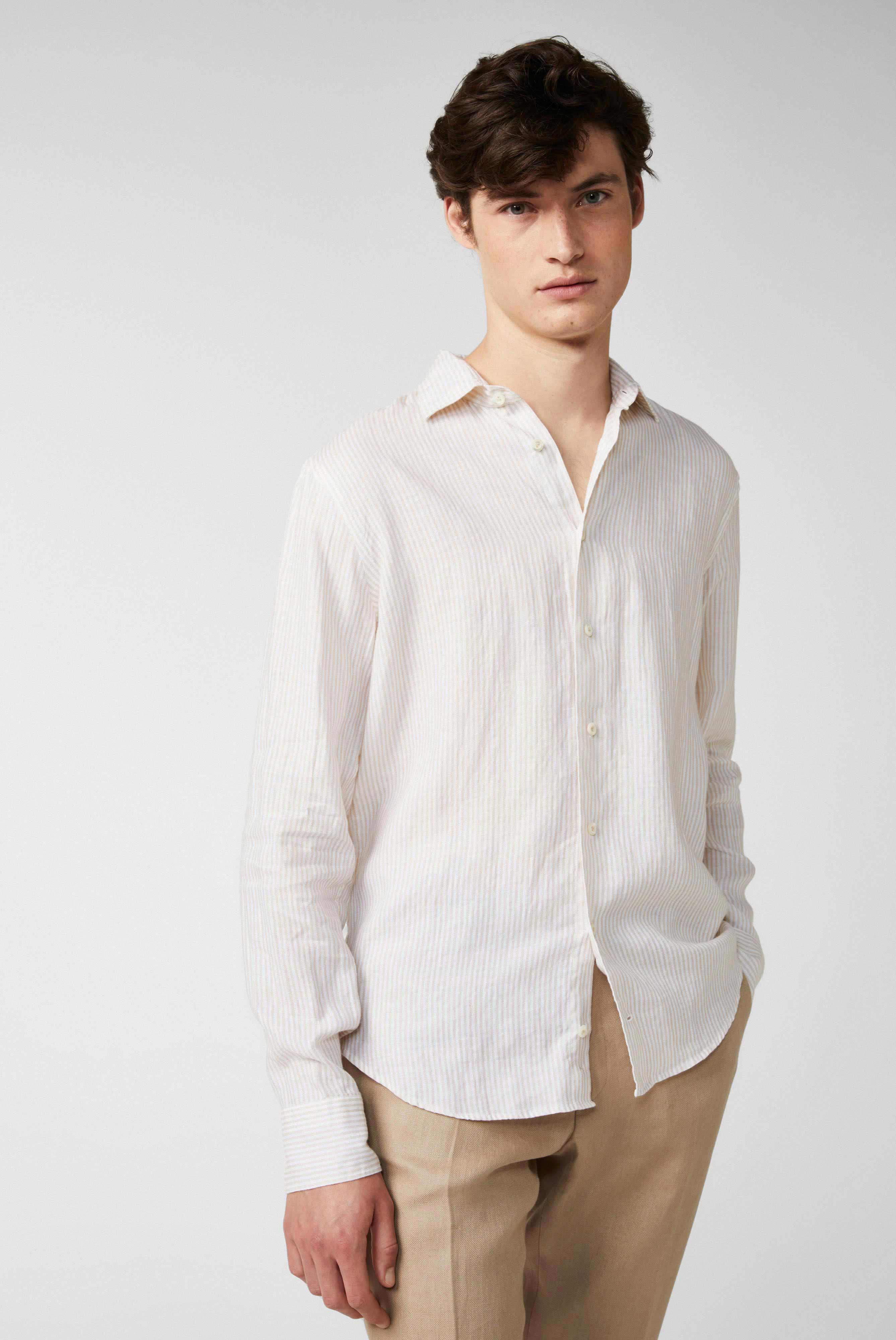 Van Laack-Gestreiftes Leinenhemd-Hemden & Blusen-Black-Deal-Outlet-by-ARCHIVIST