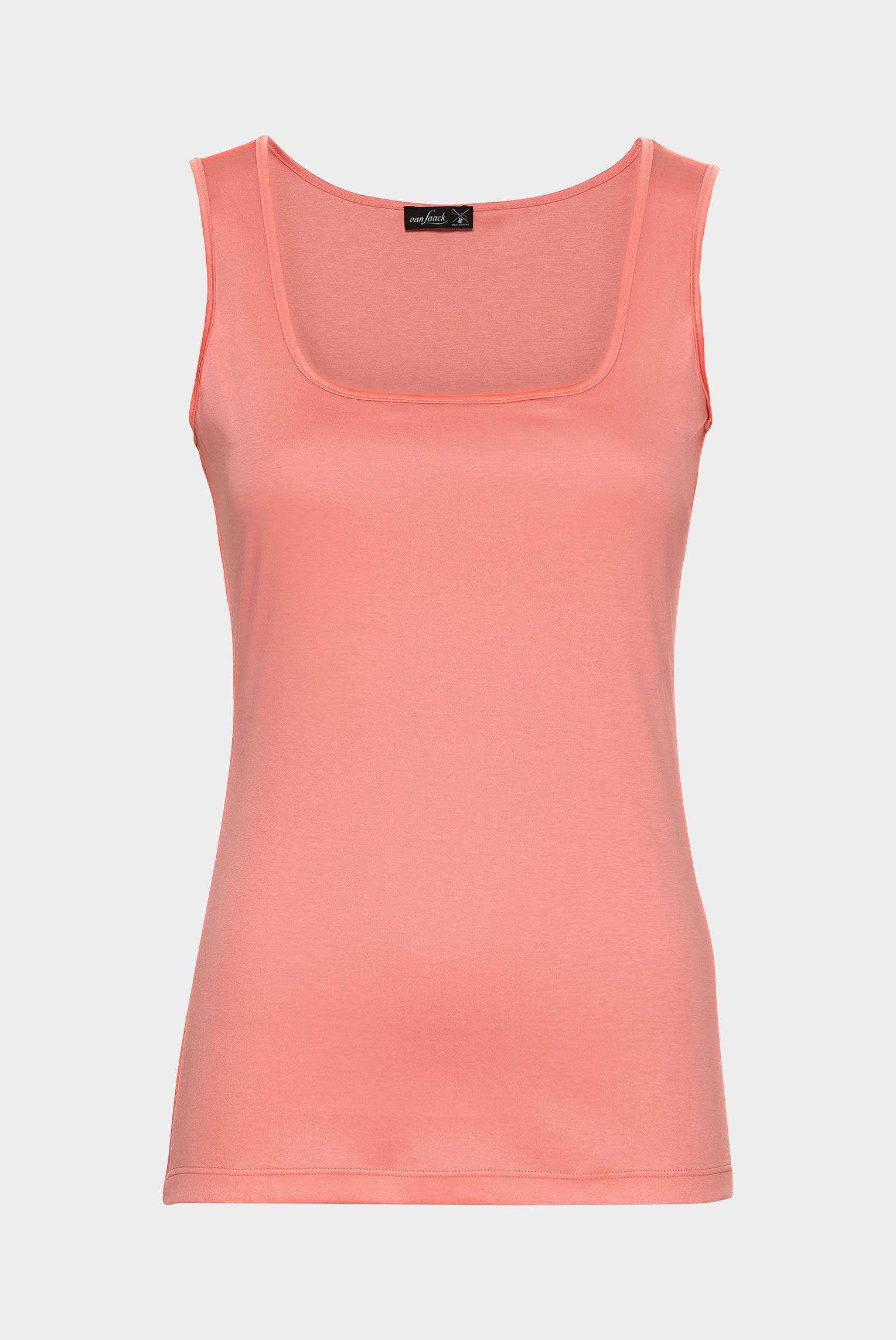 Ärmelloses Damen Tanktop Slim Fit aus Swiss-Cotton Koralle