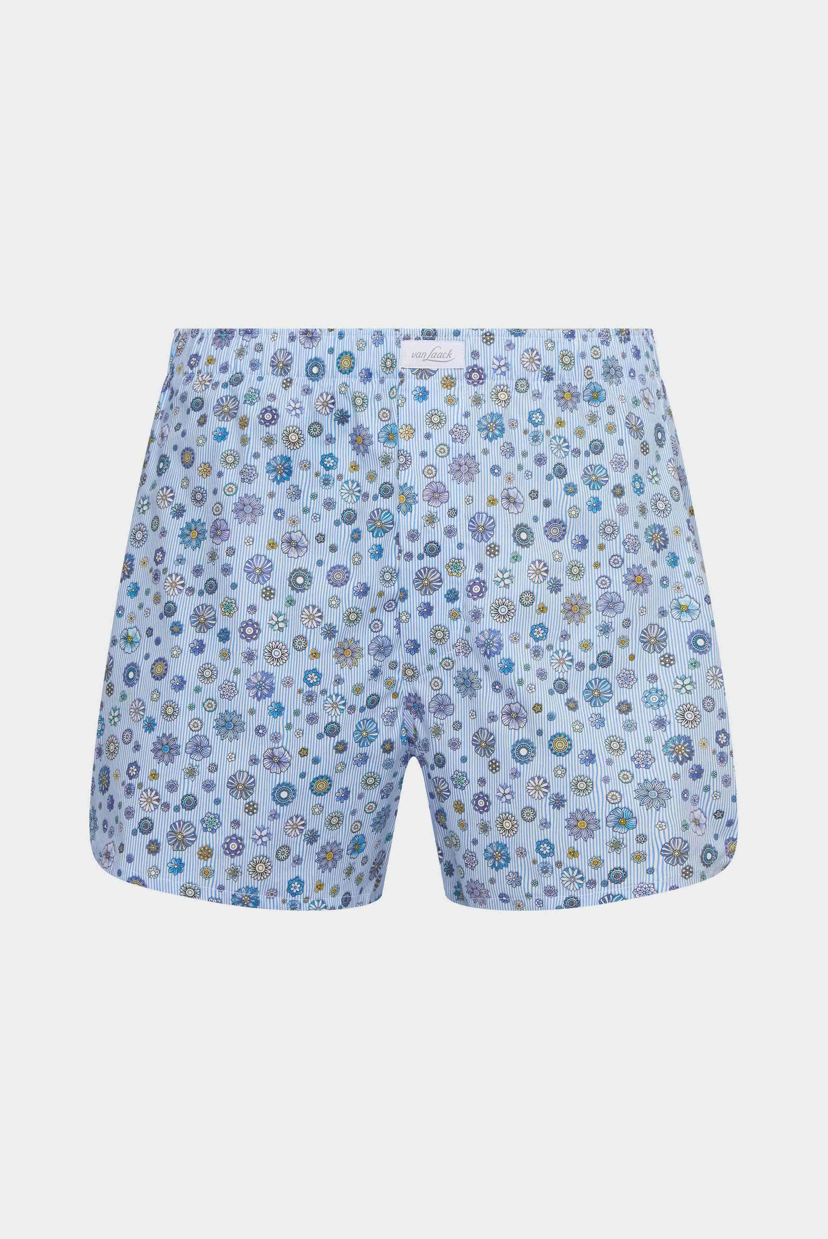 Bequeme Boxershort aus Baumwolle mit Blumen Druck Blau