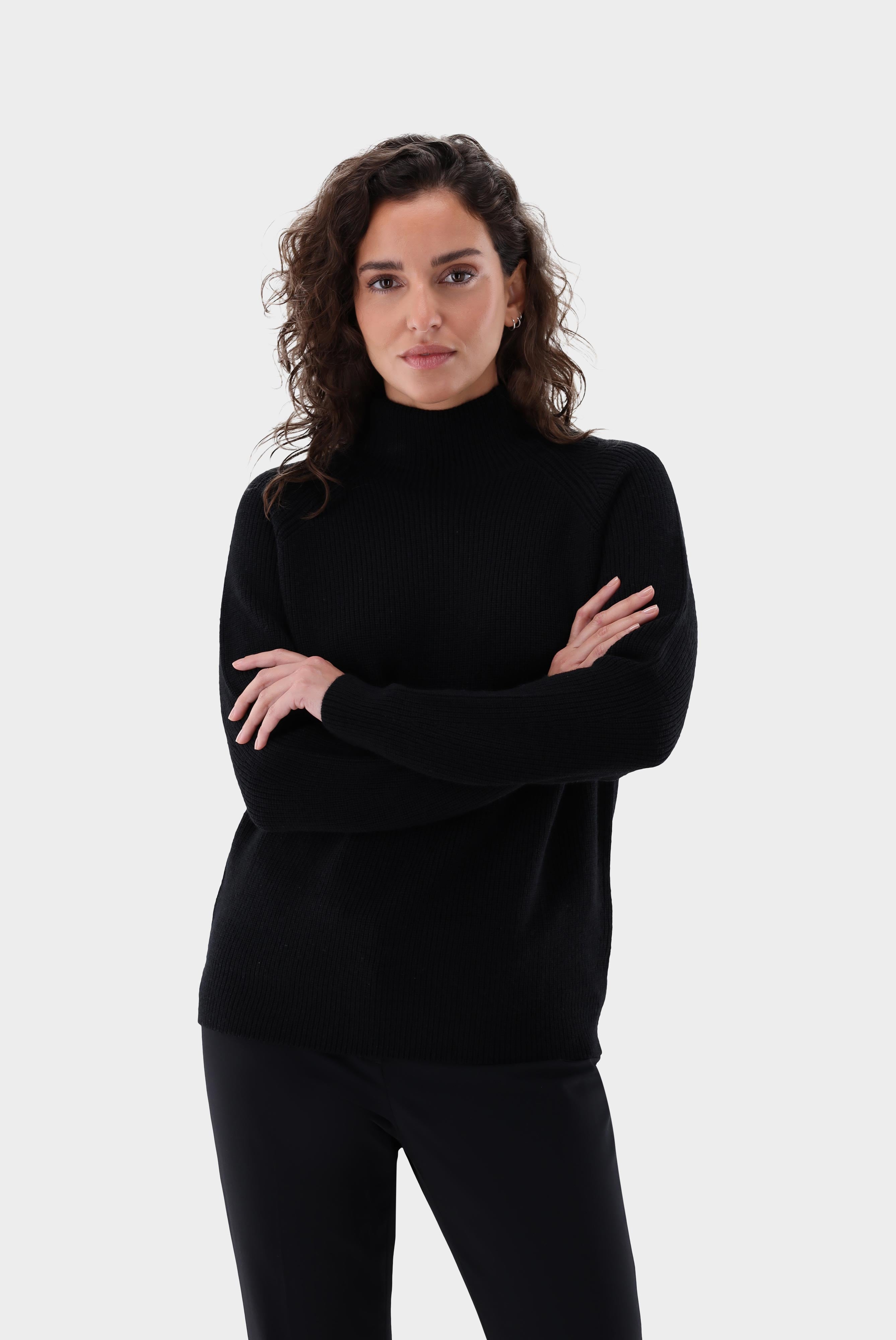 Van Laack-Stehkragen Pullover aus Merzerisierter Merinowolle-Strick & Pullover-Black-Deal-Outlet-by-ARCHIVIST
