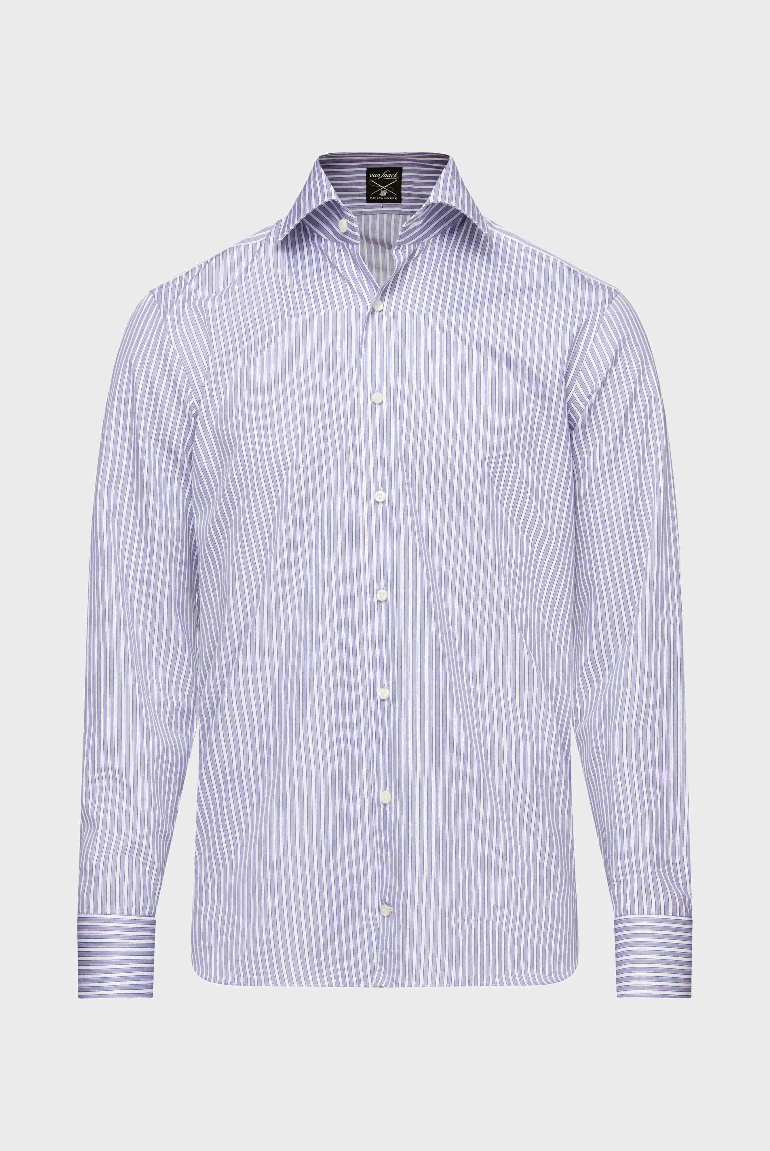 Striped Sartorial shirt in fine twill, blue