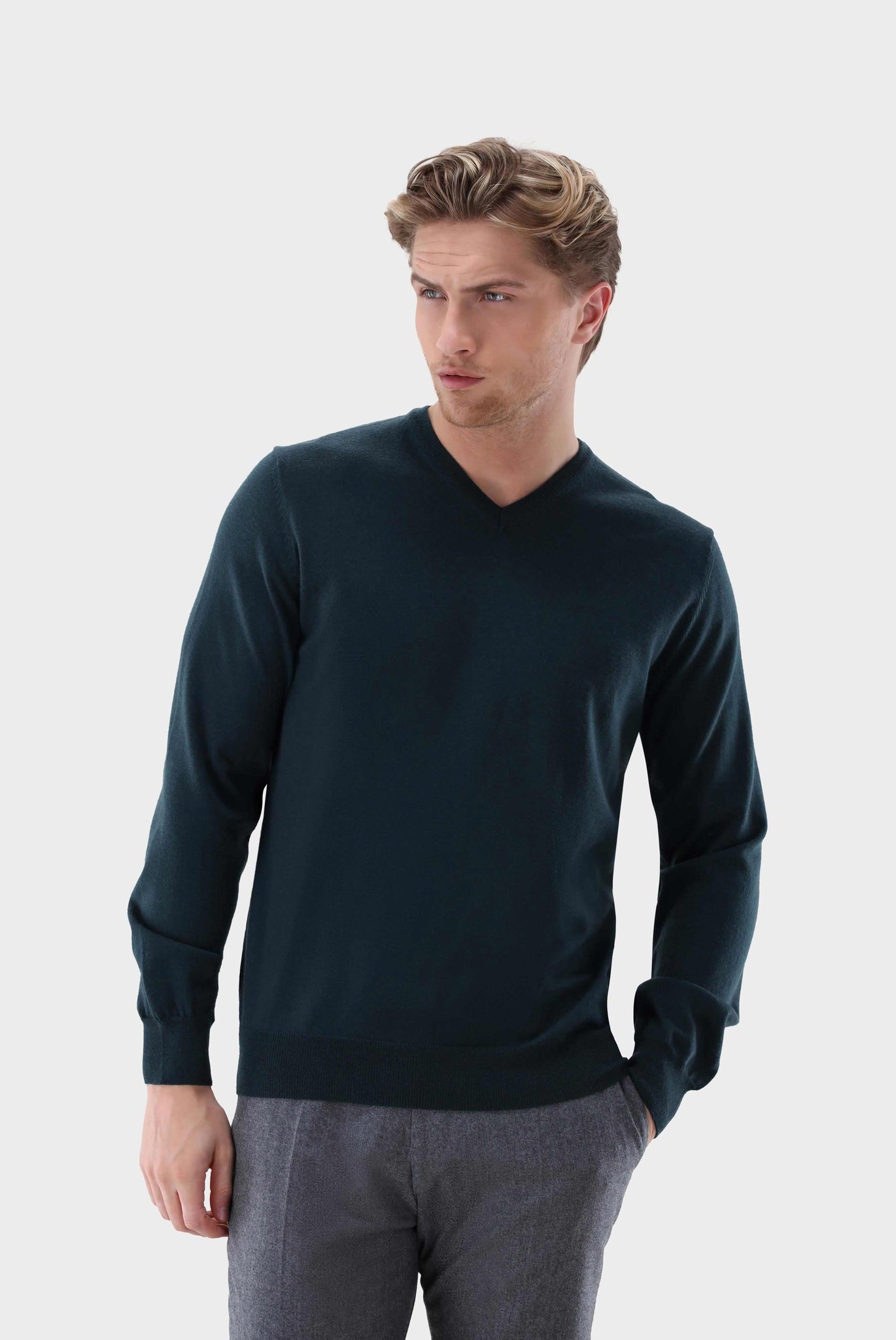 Van Laack OUTLET V-Ausschnitt Pullover aus Merzerisierter
