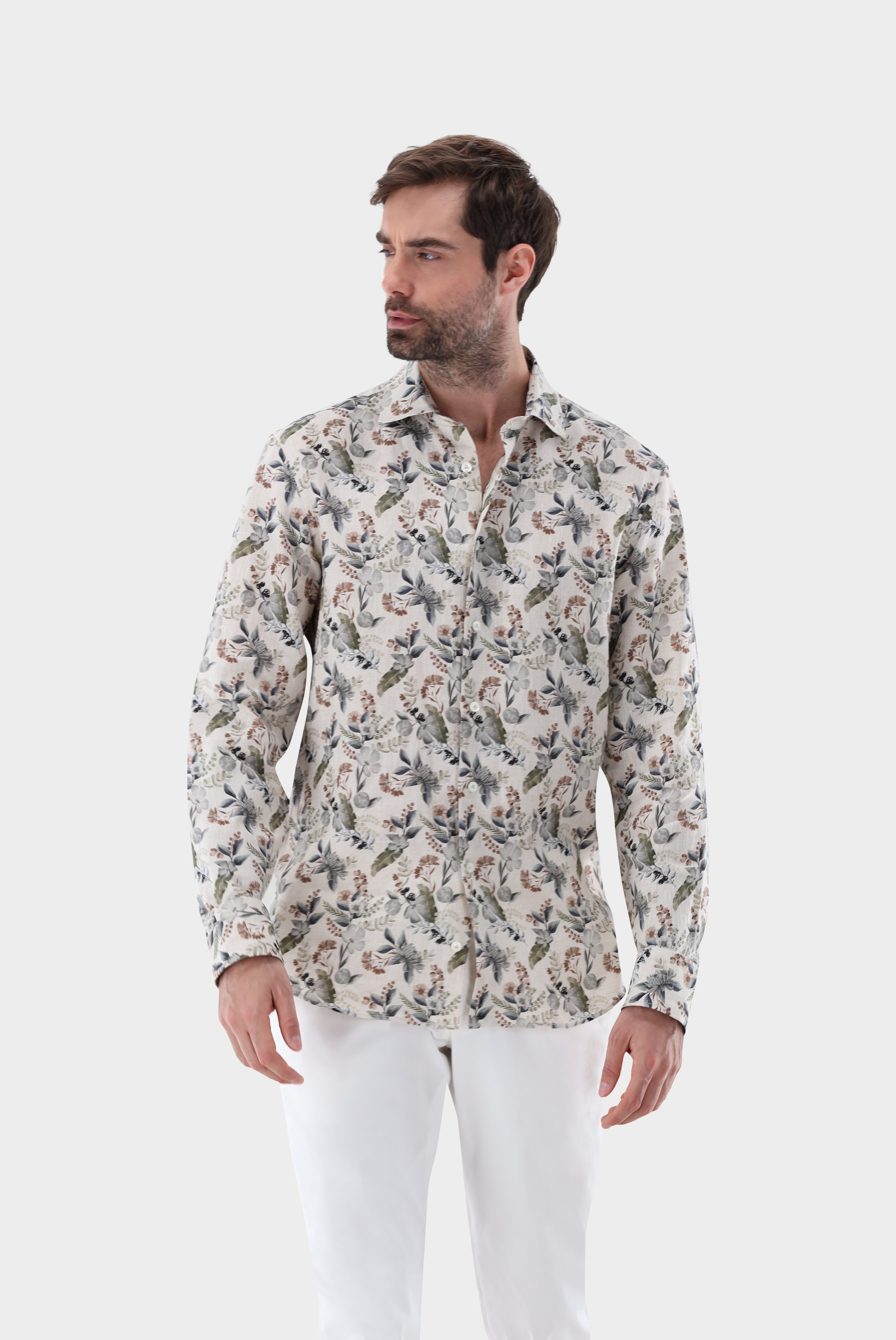 Van Laack-Leinenhemd mit Blumendruck Tailor Fit-Hemden & Blusen-Black-Deal-Outlet-by-ARCHIVIST