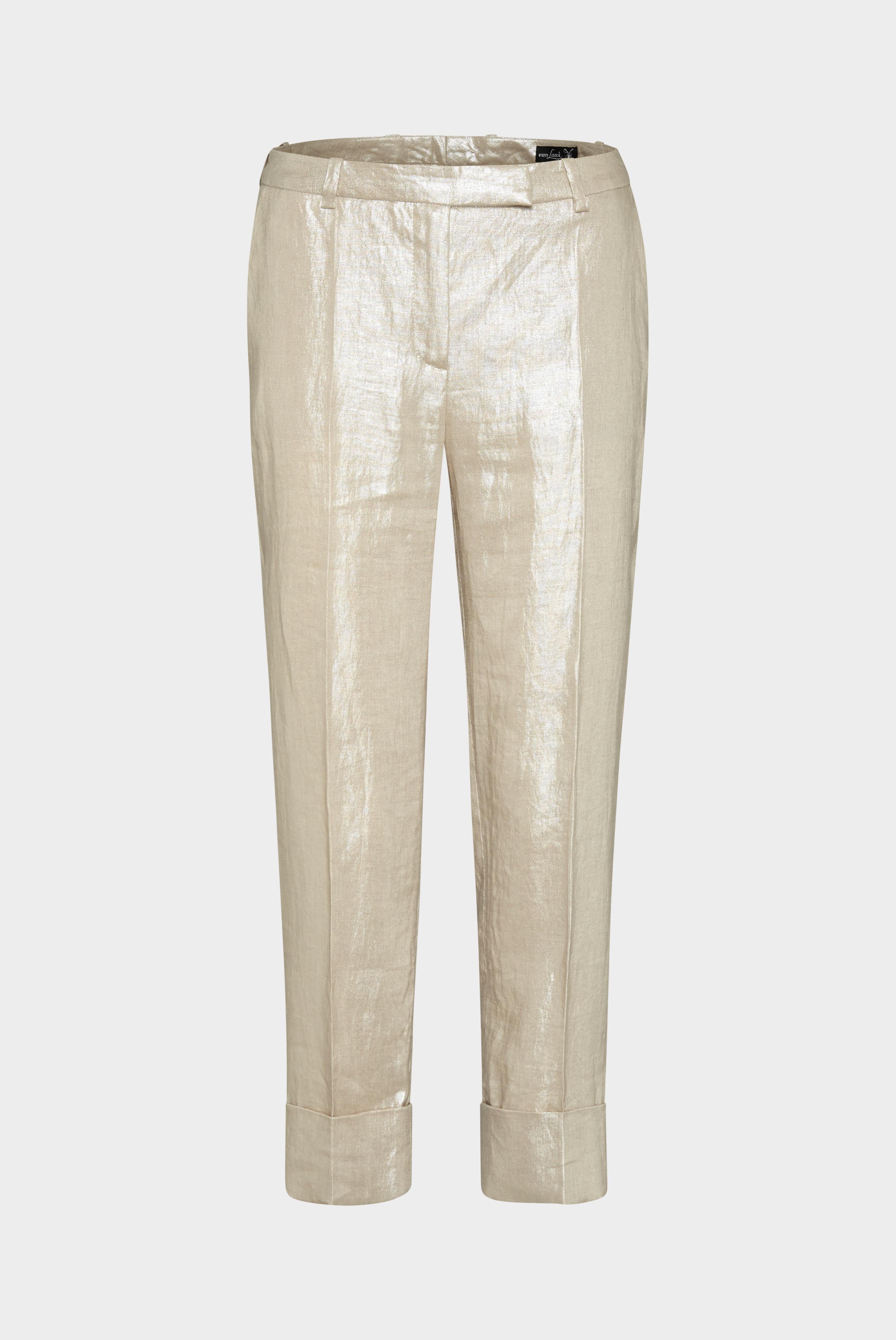 Van Laack-Cropped-Hose mit Umschlag und Falten aus Leinen Grau-Hosen-Black-Deal-Outlet-by-ARCHIVIST