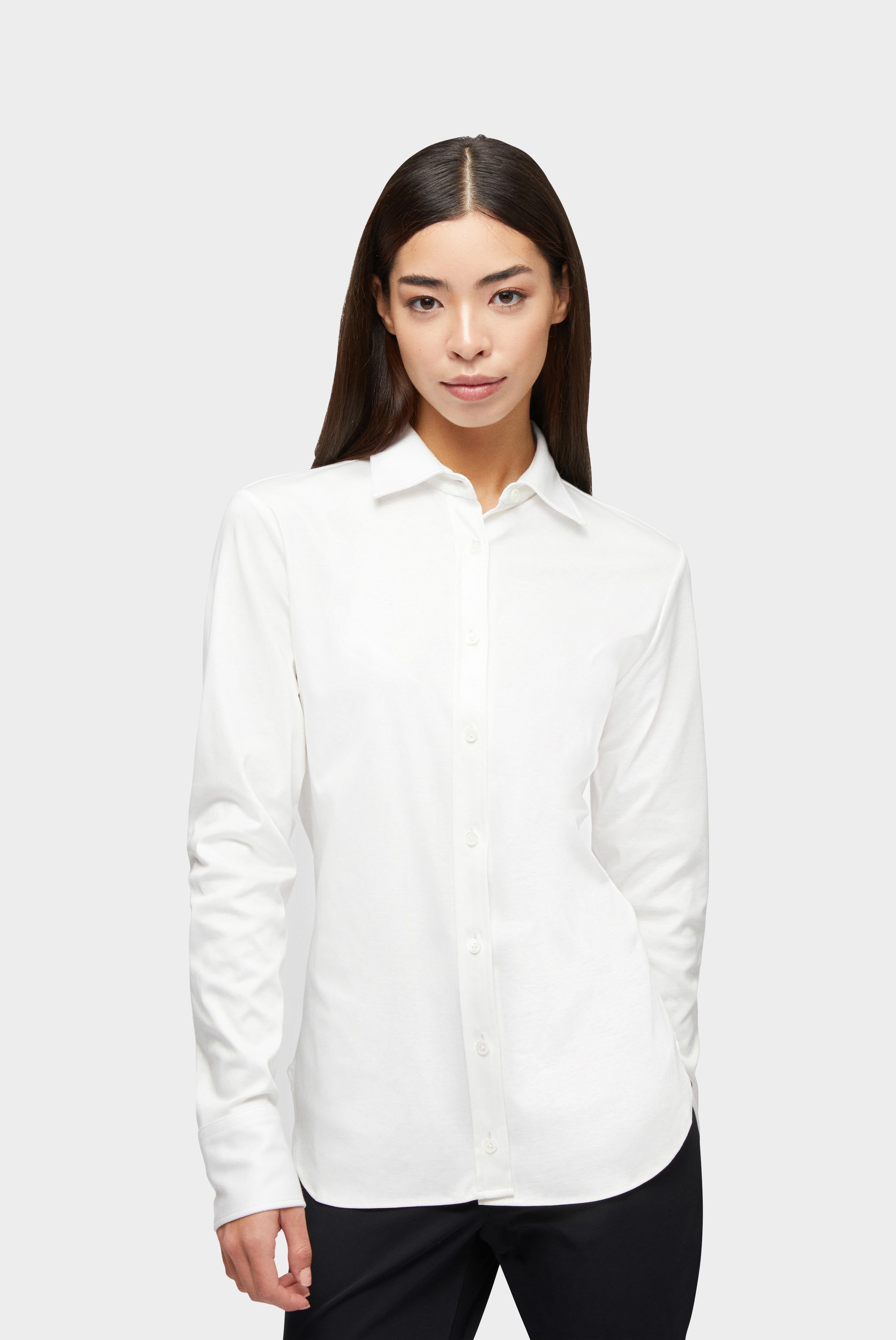 Jersey Hemdbluse Swiss Cotton Grau