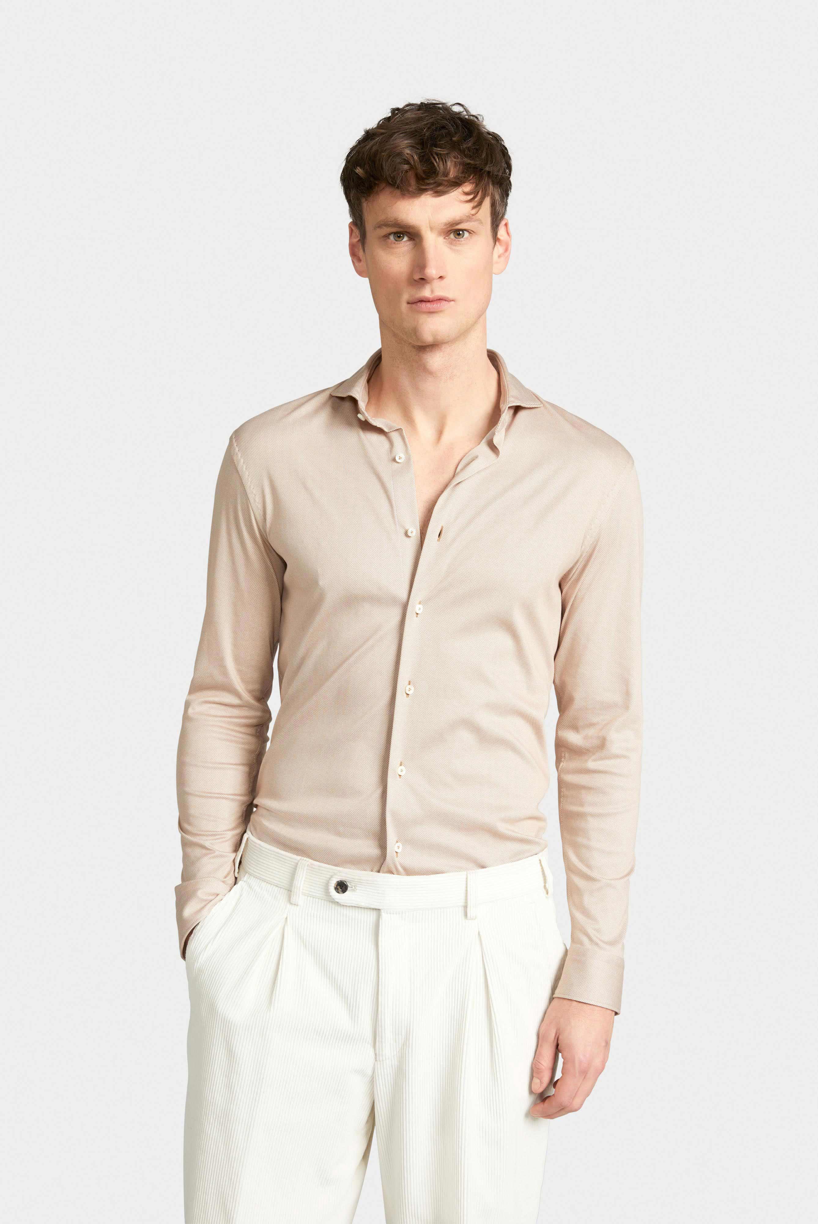 Van Laack-Jersey Hemd Swiss Cotton Tailor Fit Beige-Hemden & Blusen-Black-Deal-Outlet-by-ARCHIVIST