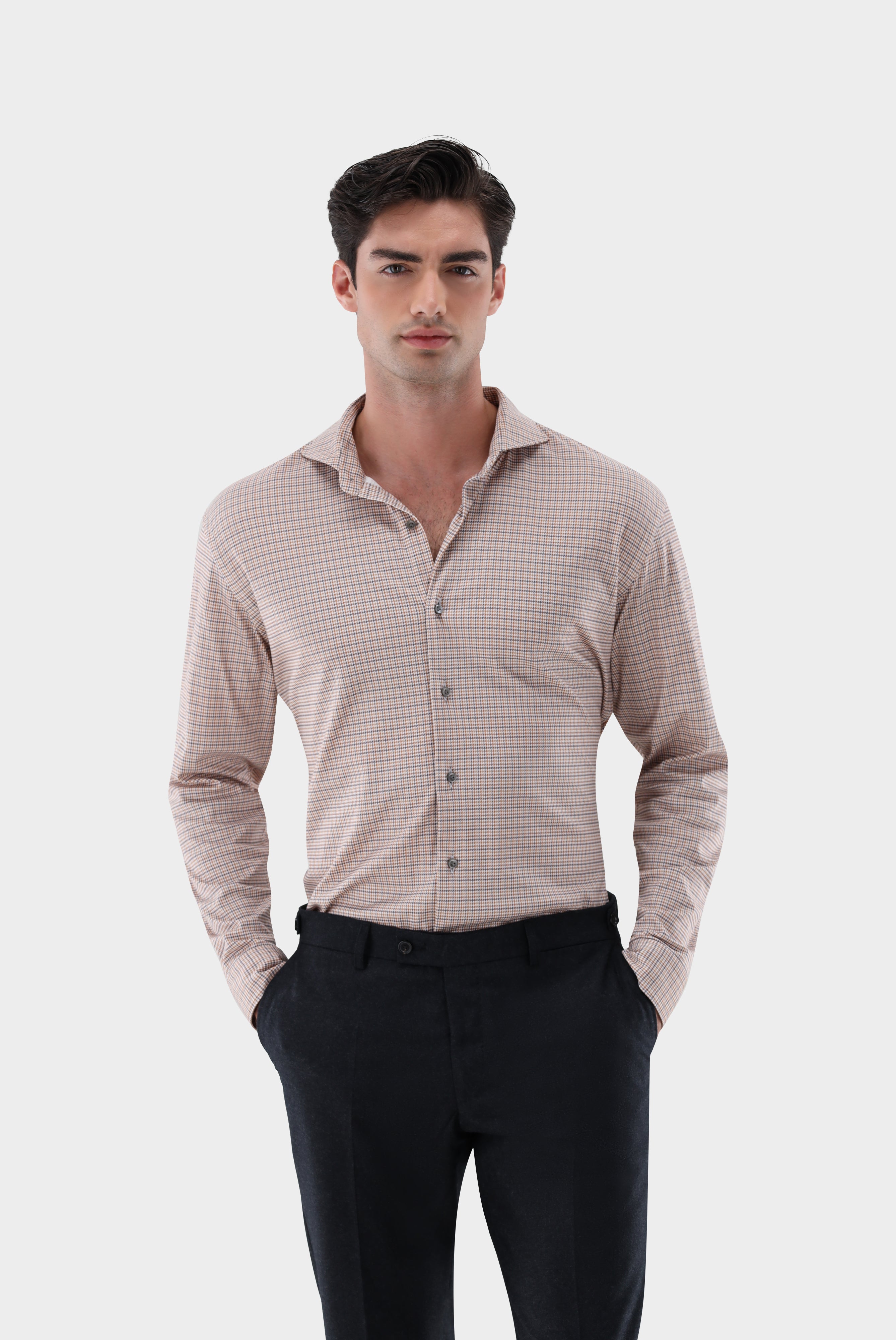 Jersey shirt made of Swiss cotton with texture