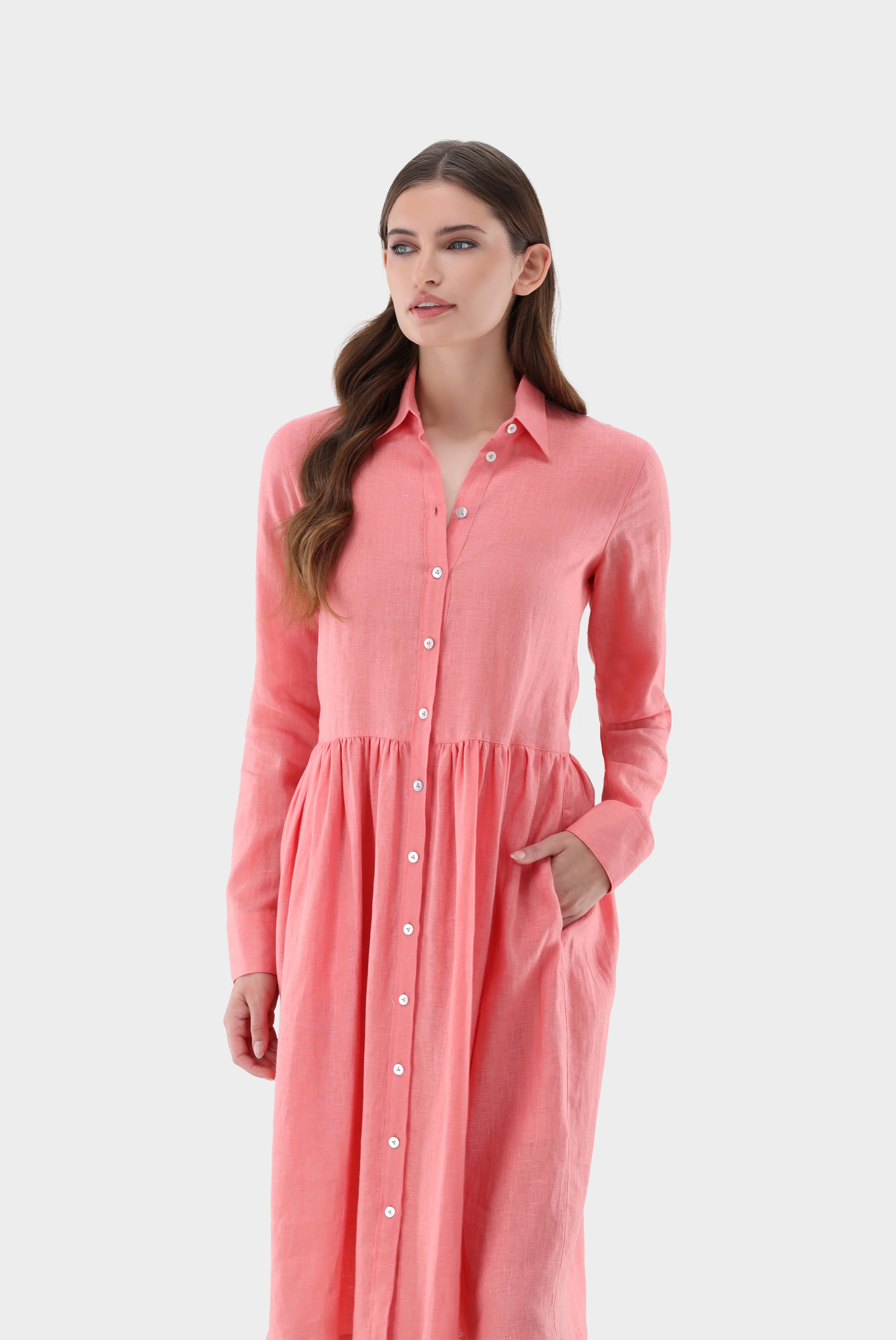 Van Laack-Midi-Hemdblusenkleid aus Leinen-Kleider & Röcke-Black-Deal-Outlet-by-ARCHIVIST