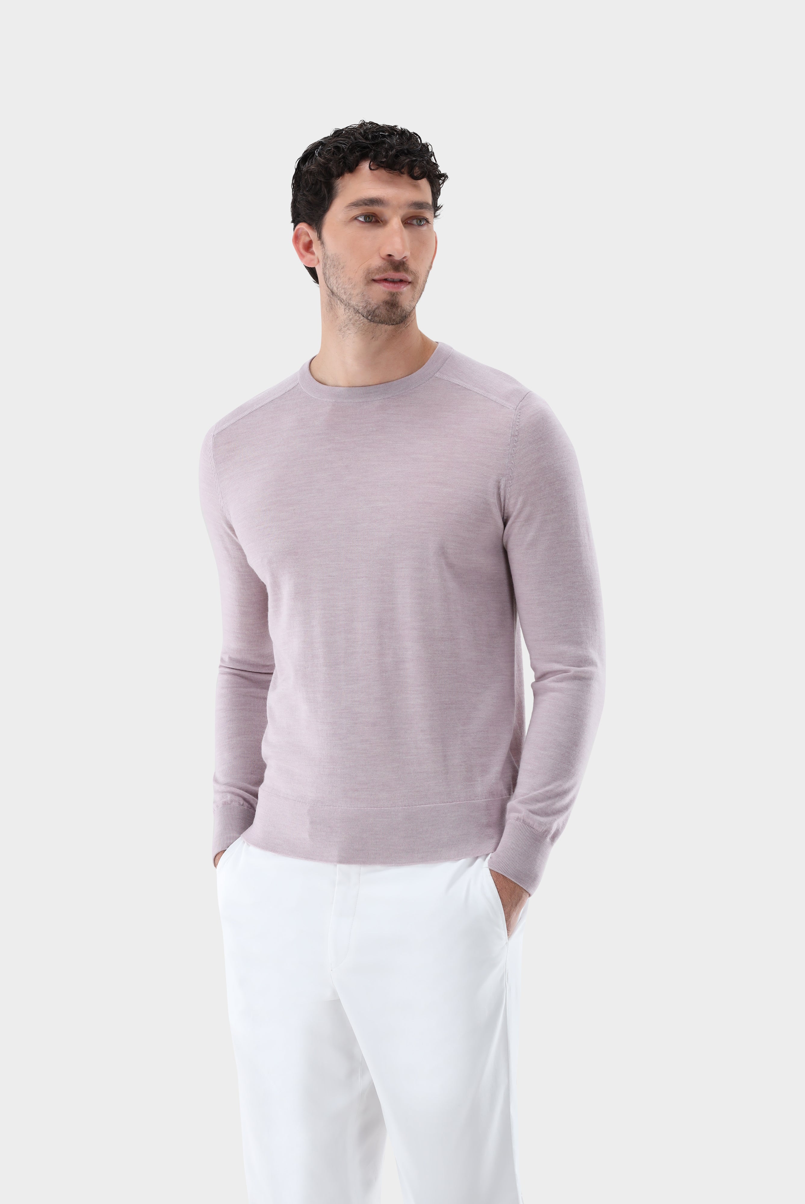 Rundhals Pullover aus ultrafeiner Merinowolle