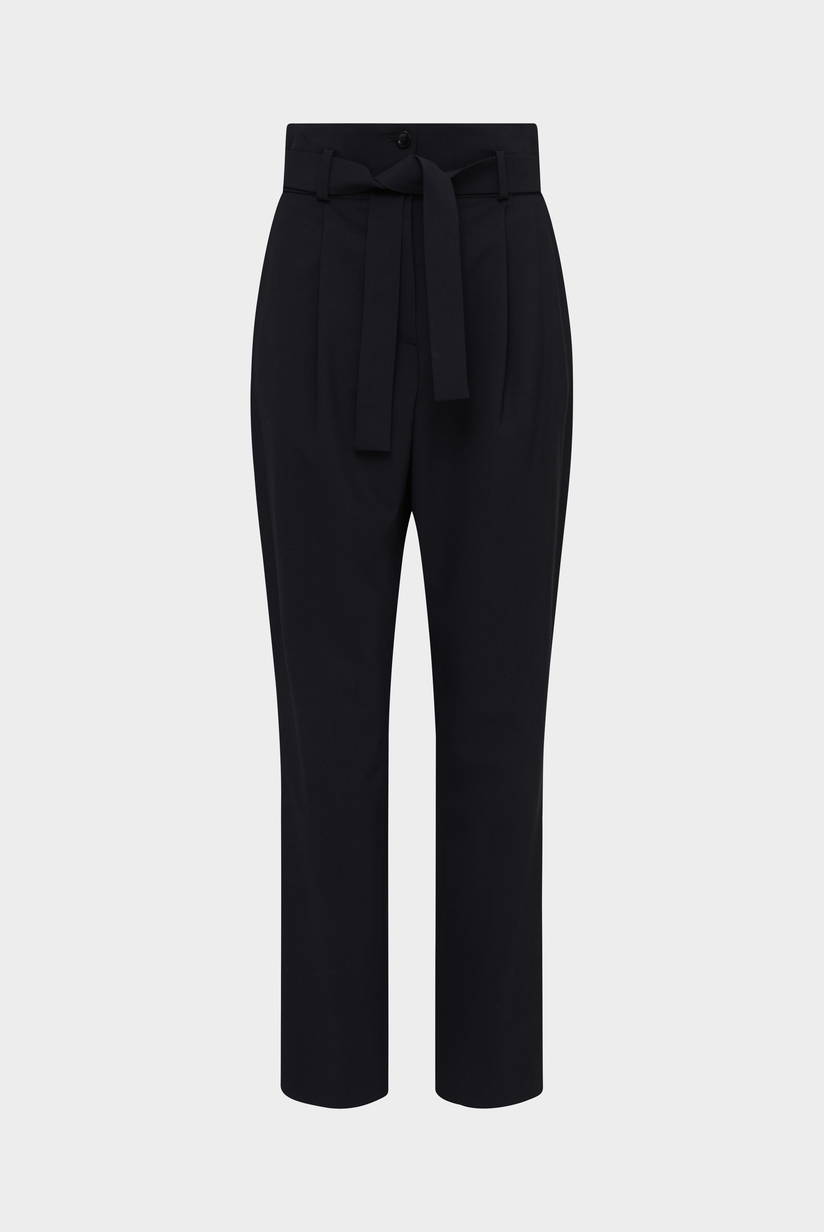 Damen Faltenhose aus Schurwolle Dunkelblau