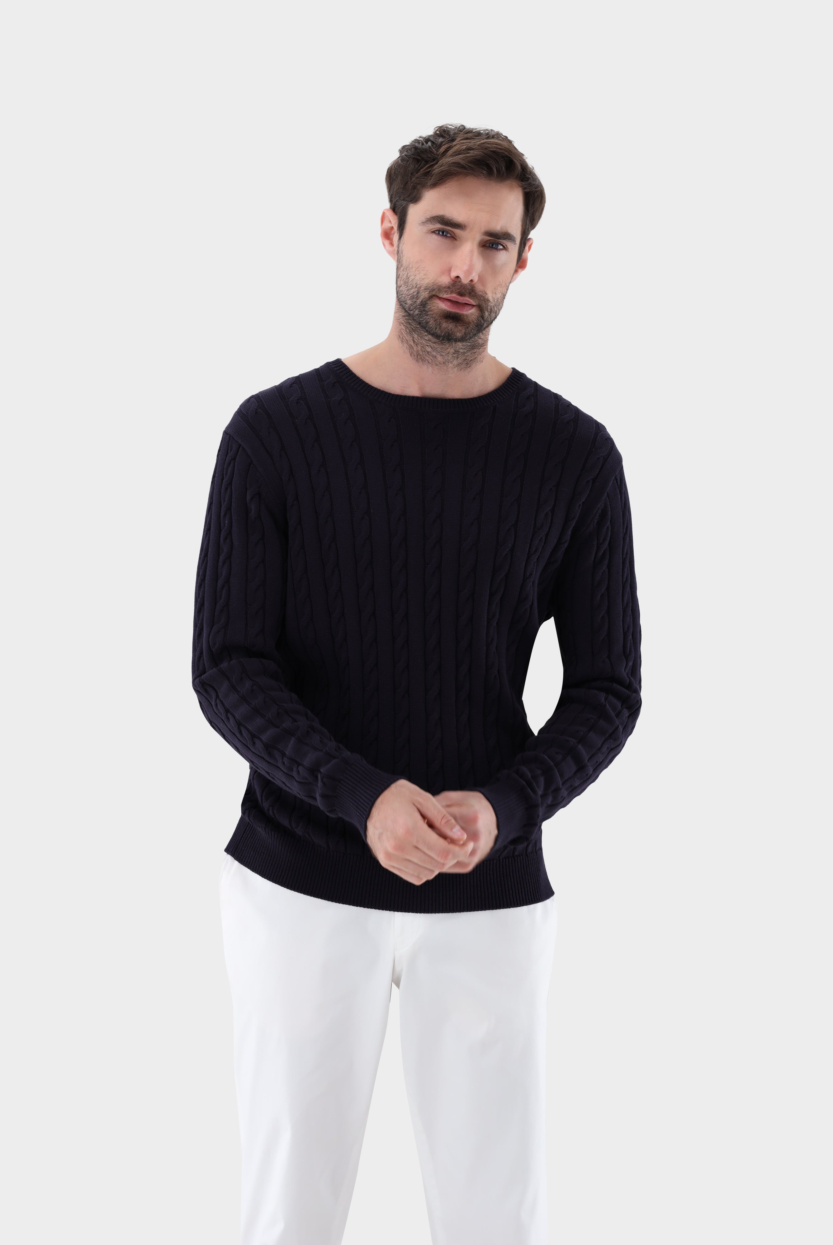 Van Laack-Zopfstrick Pullover mit Seide und Baumwolle-Strick & Pullover-Black-Deal-Outlet-by-ARCHIVIST