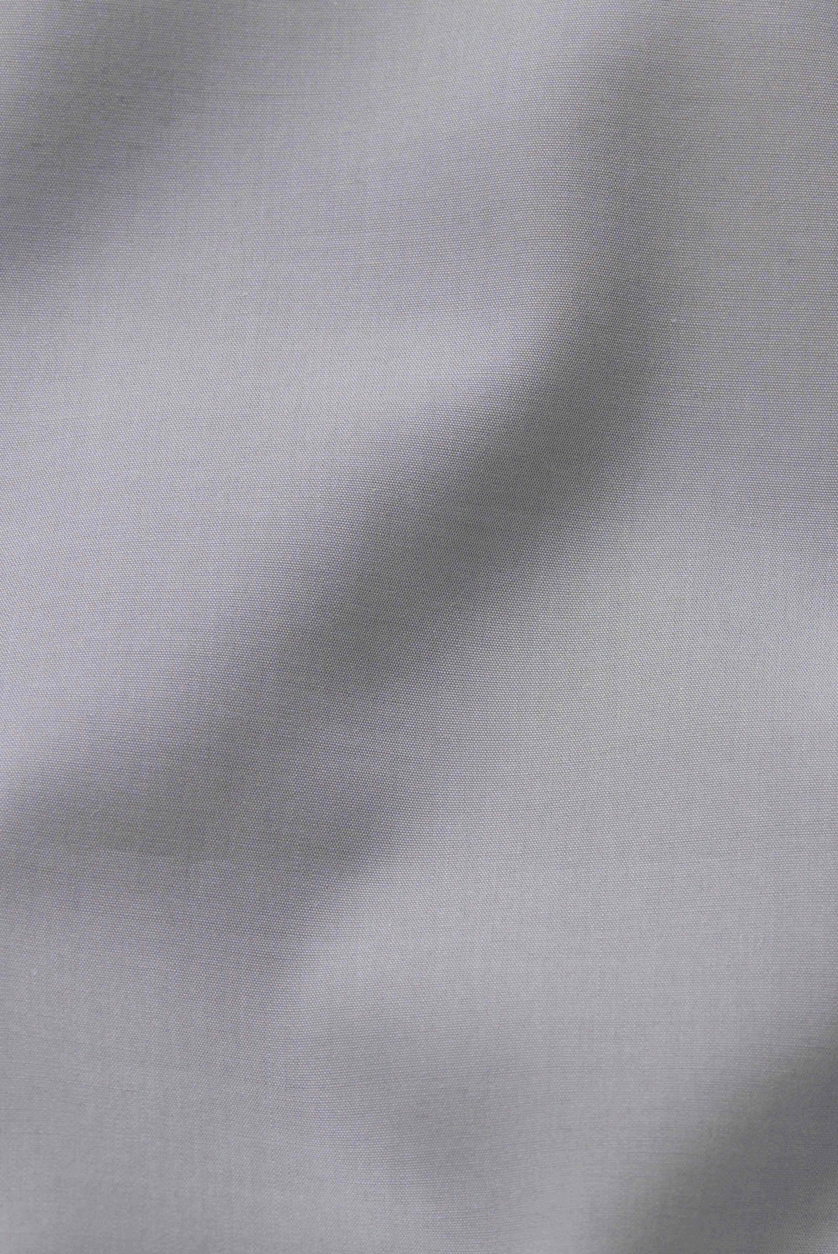 Long-sleeved shirt blouse, modern fit, in grey poplin