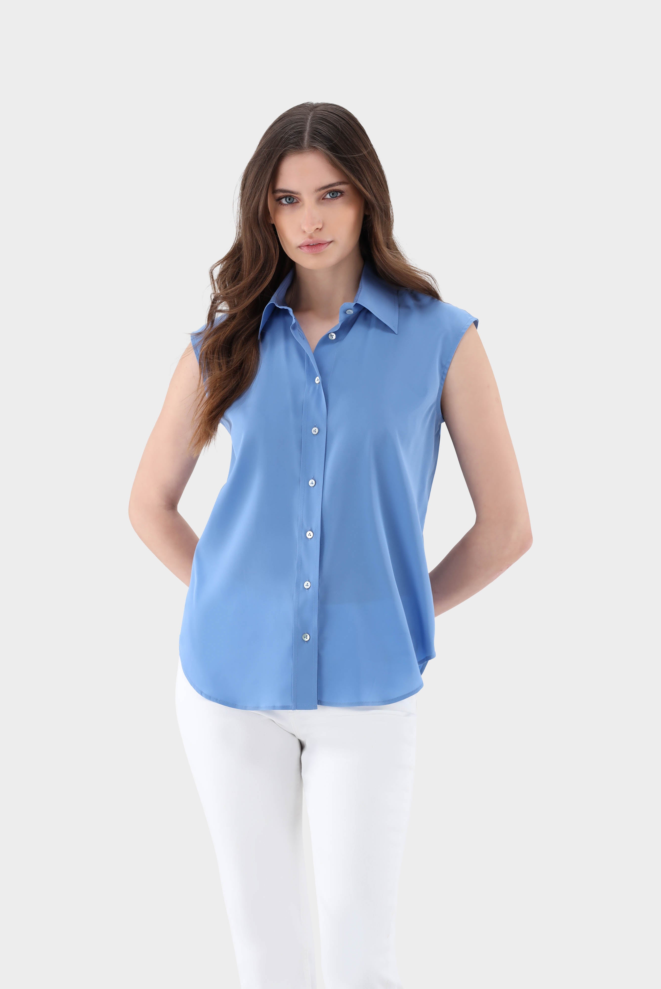 Ärmellose Bluse aus Seide mit Stretch