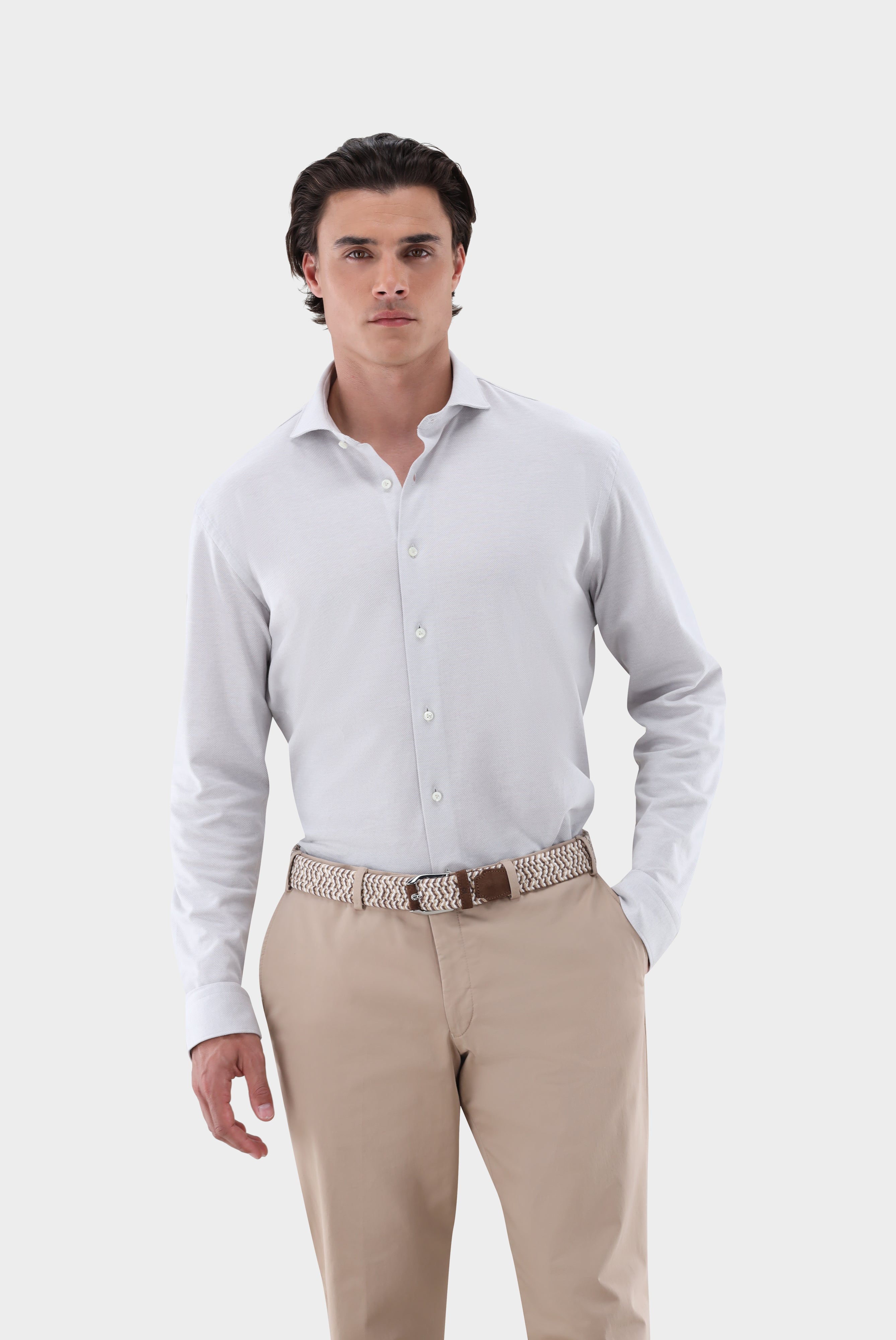 Van Laack-Jersey Hemd mit Piqué Struktur Tailor Fit-Hemden & Blusen-Black-Deal-Outlet-by-ARCHIVIST