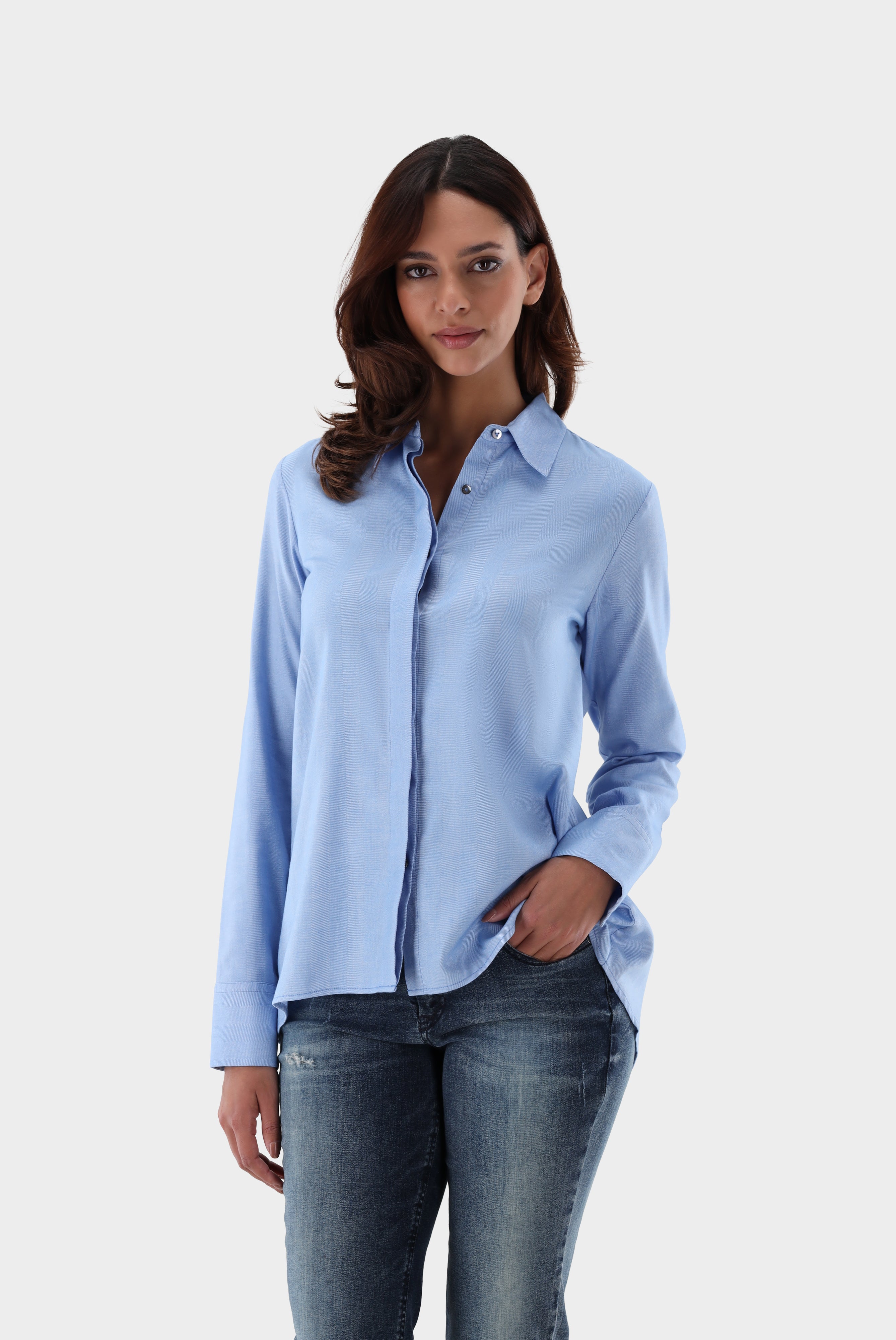 Fitted flannel shirt blouse