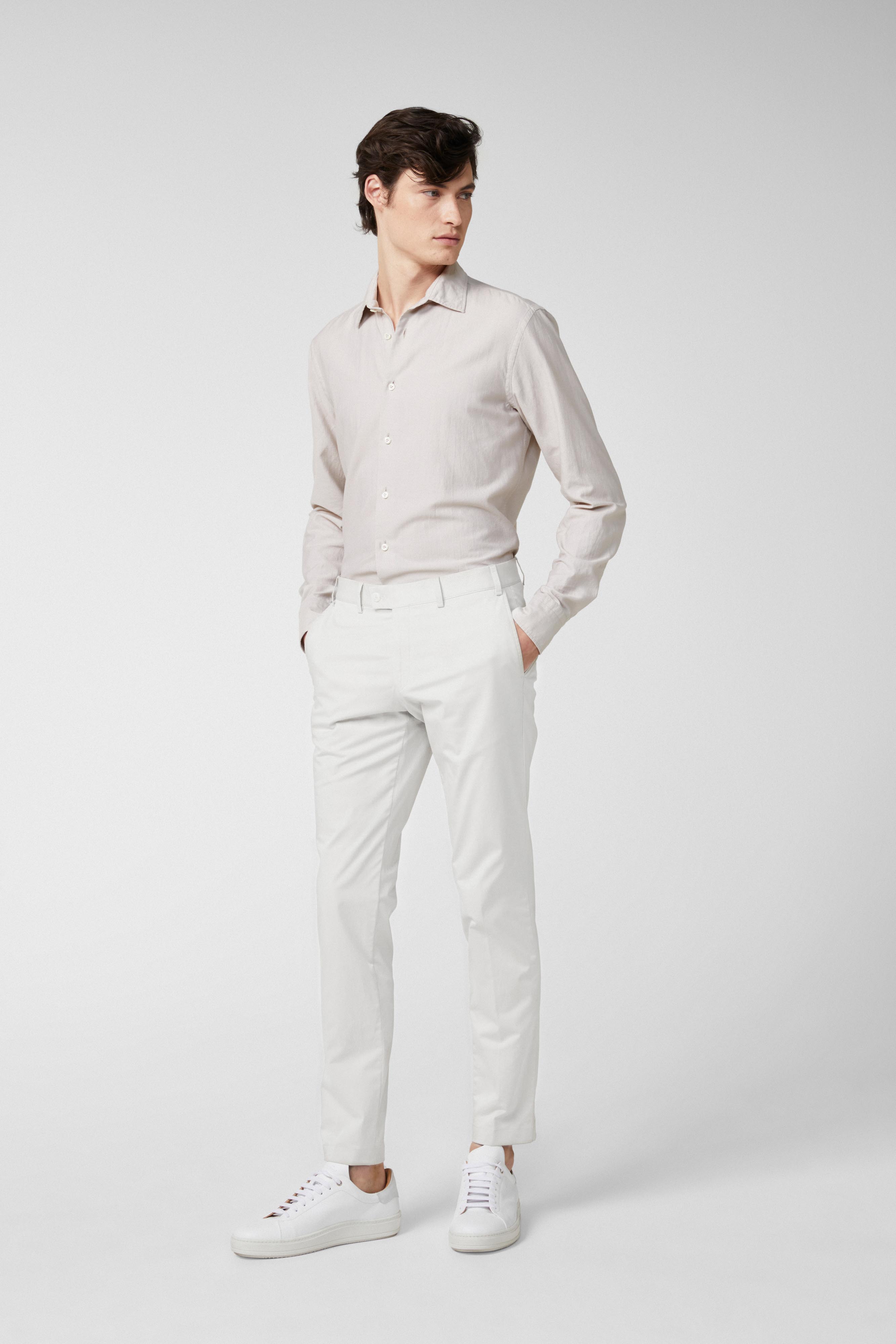 Cotton-stretch chino trousers, white