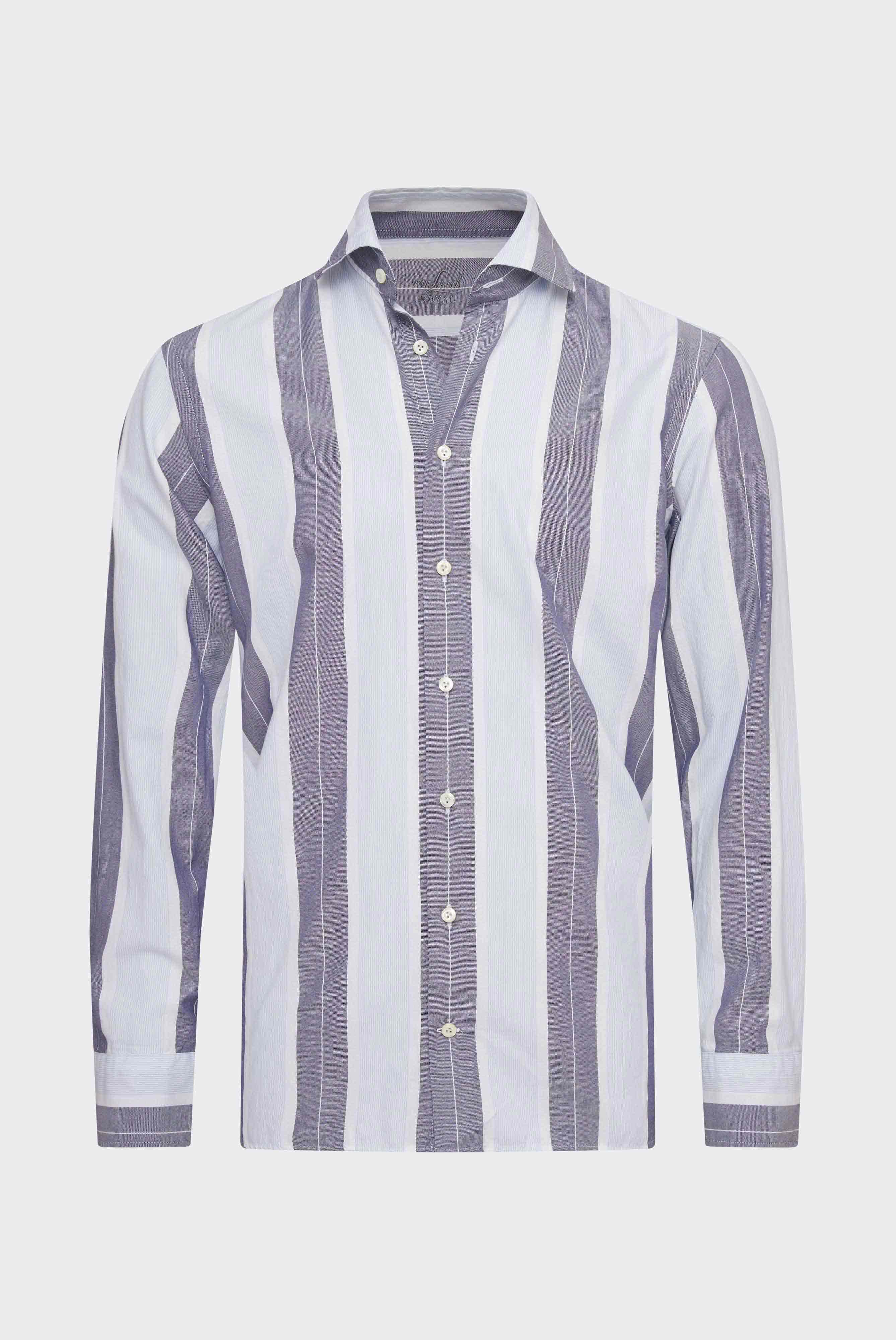 Hemd aus Baumwolle Tailor Fit Gestreift Blau Weiß