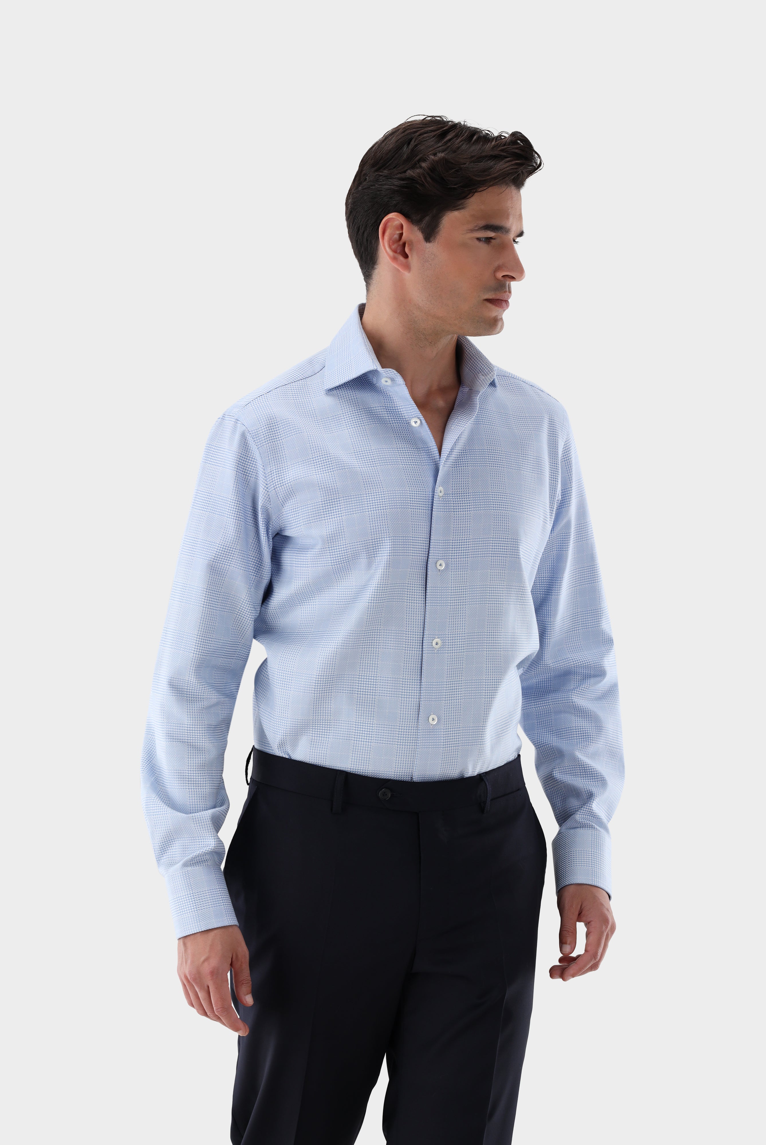 Checkered shirt with texture, Tailor Fit