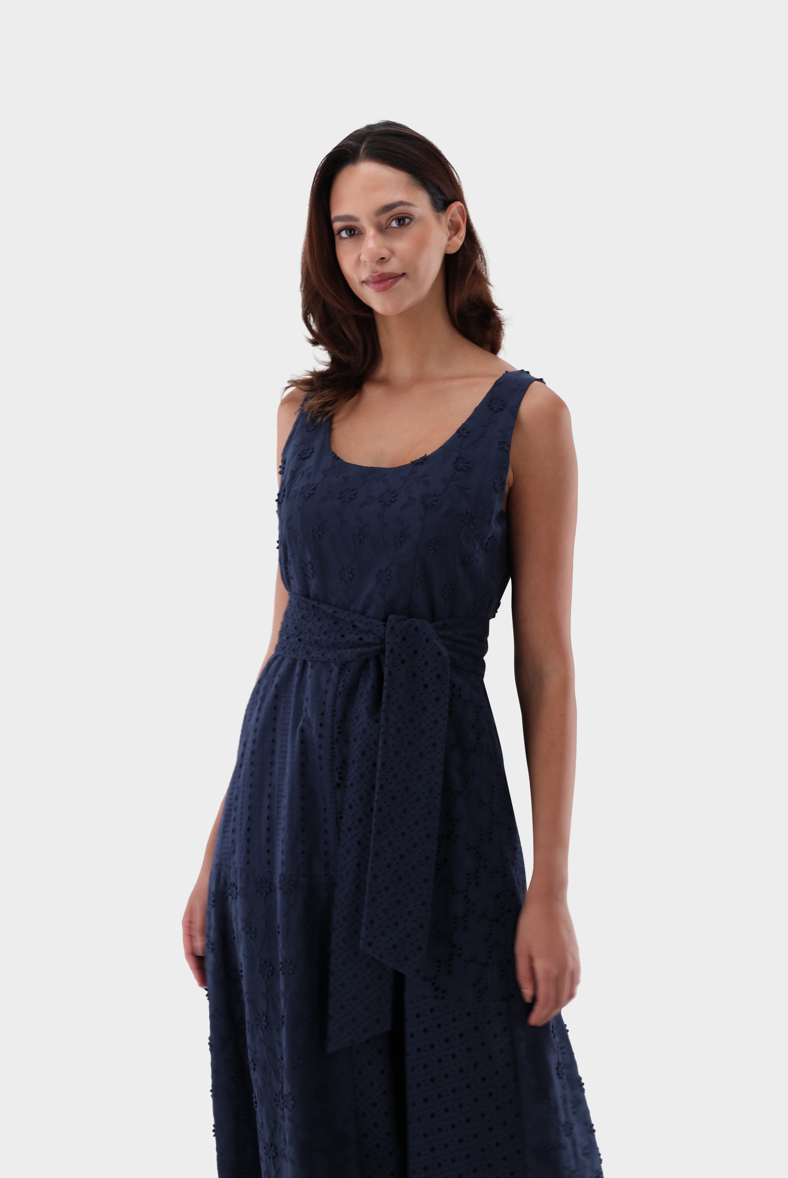 Van Laack-Ärmelloses Midi-Kleid mit Patchwork-Lochstickerei-Kleider & Röcke-Black-Deal-Outlet-by-ARCHIVIST