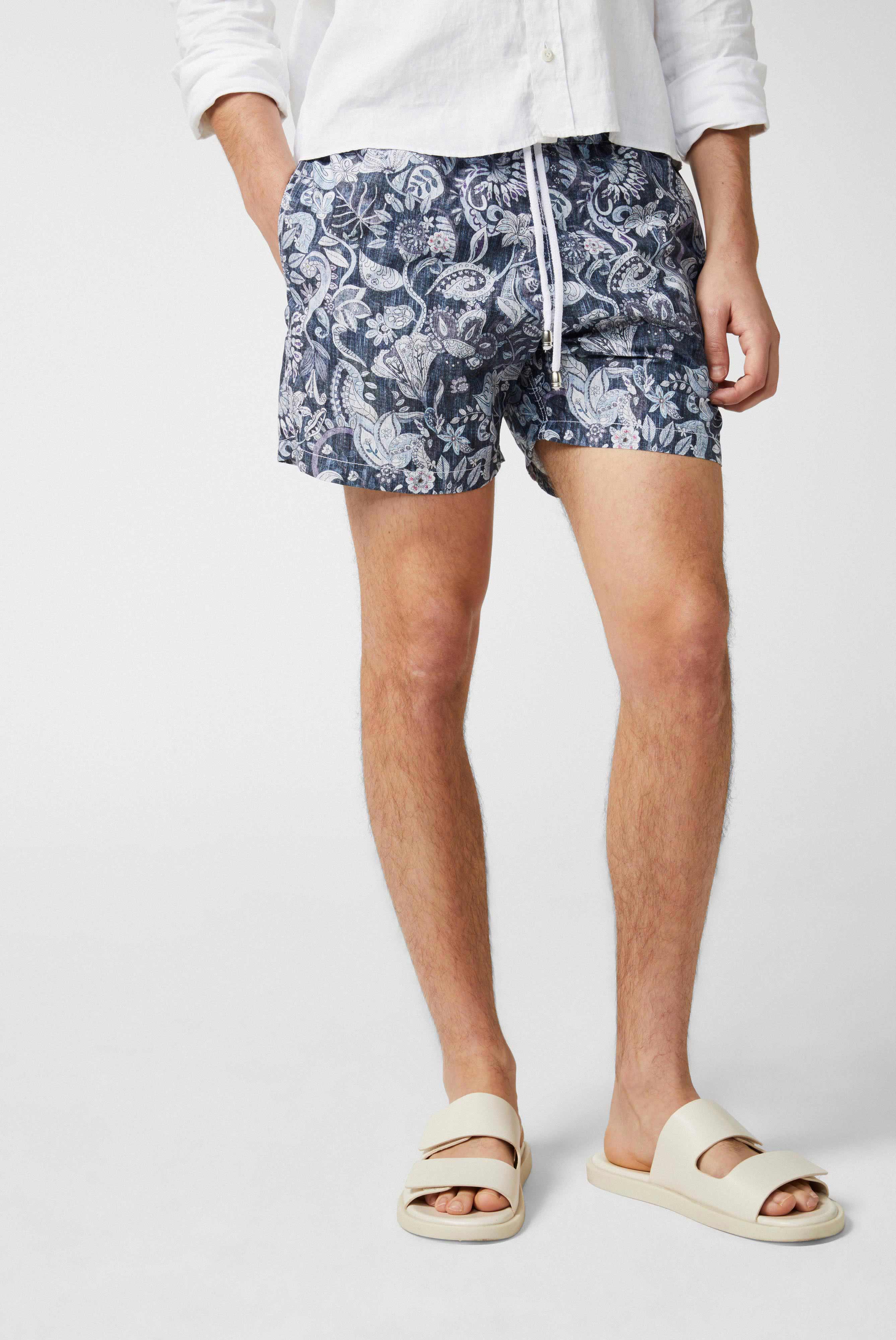 Badehose mit North Wind Denim-Paisley-Motiv Blau