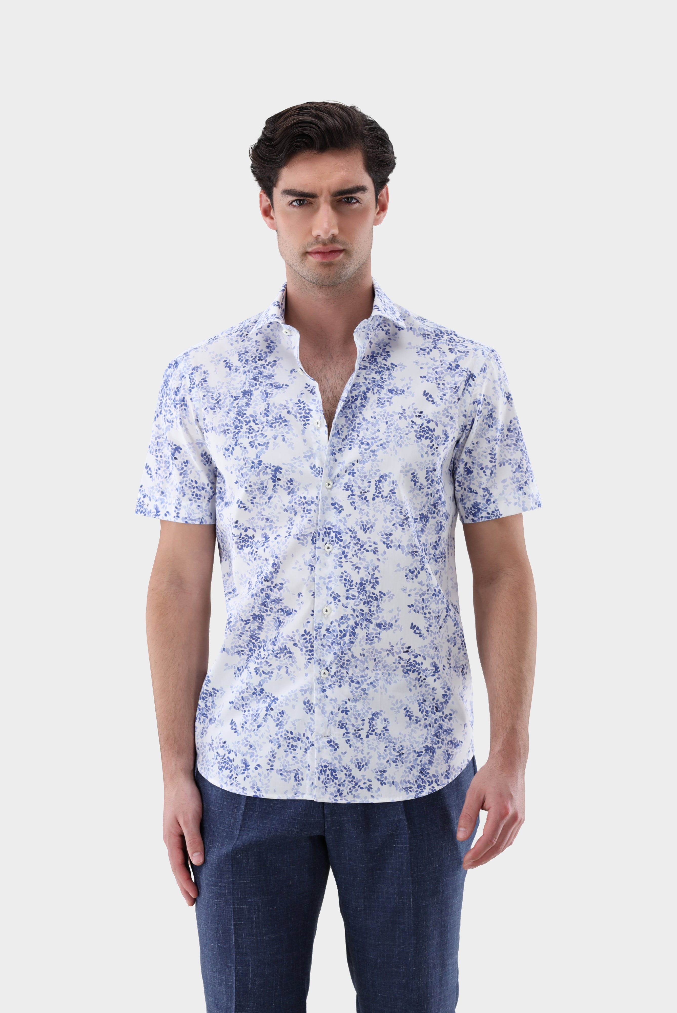 Van Laack-Popeline Hemd mit Blumen-Druck Tailor Fit-Hemden & Blusen-Black-Deal-Outlet-by-ARCHIVIST