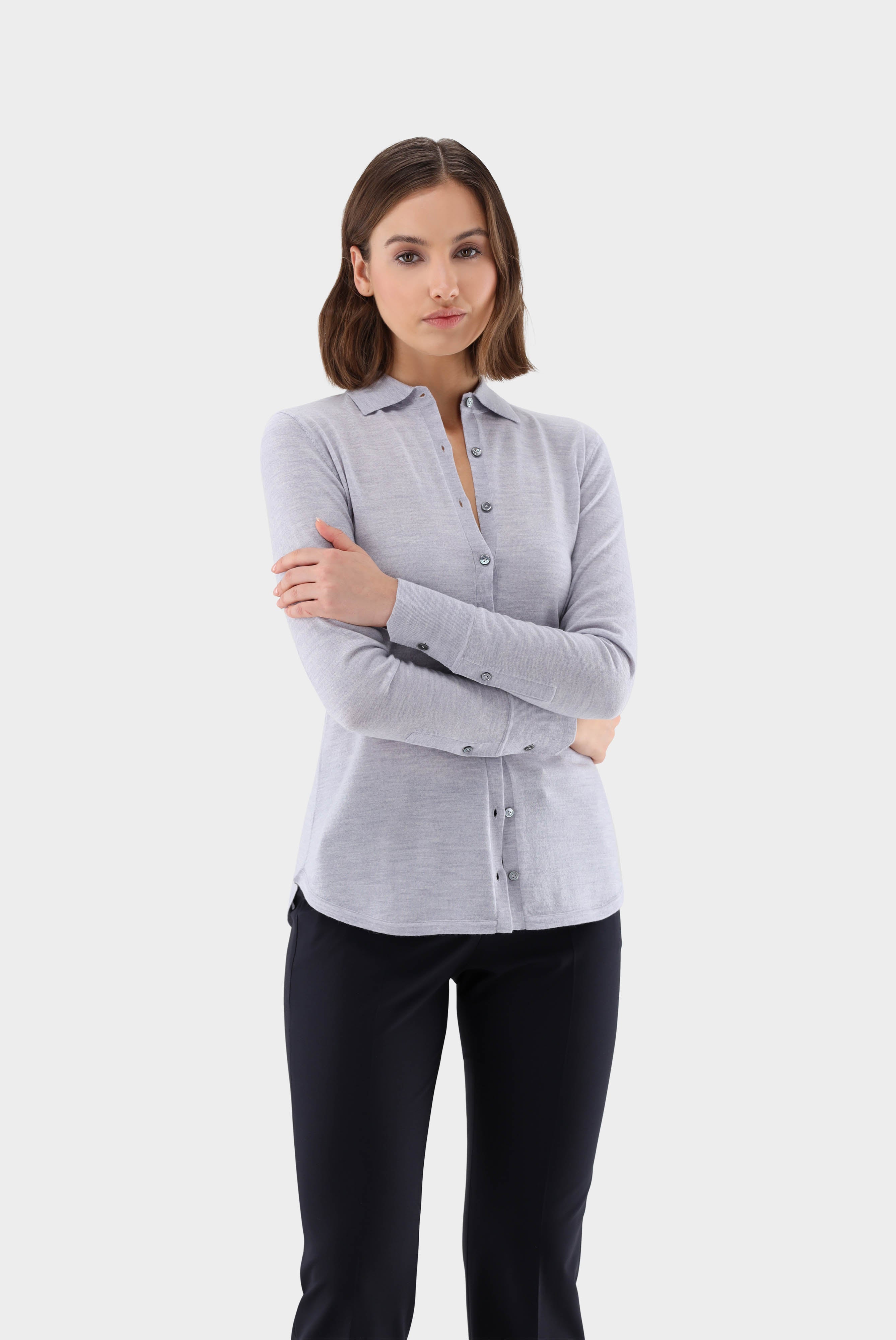 Knit blouse made of merino wool