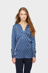 Van Laack-Tunika Bluse aus Viskose mit geometrischem Print Blau-Hemden & Blusen-Black-Deal-Outlet-by-ARCHIVIST