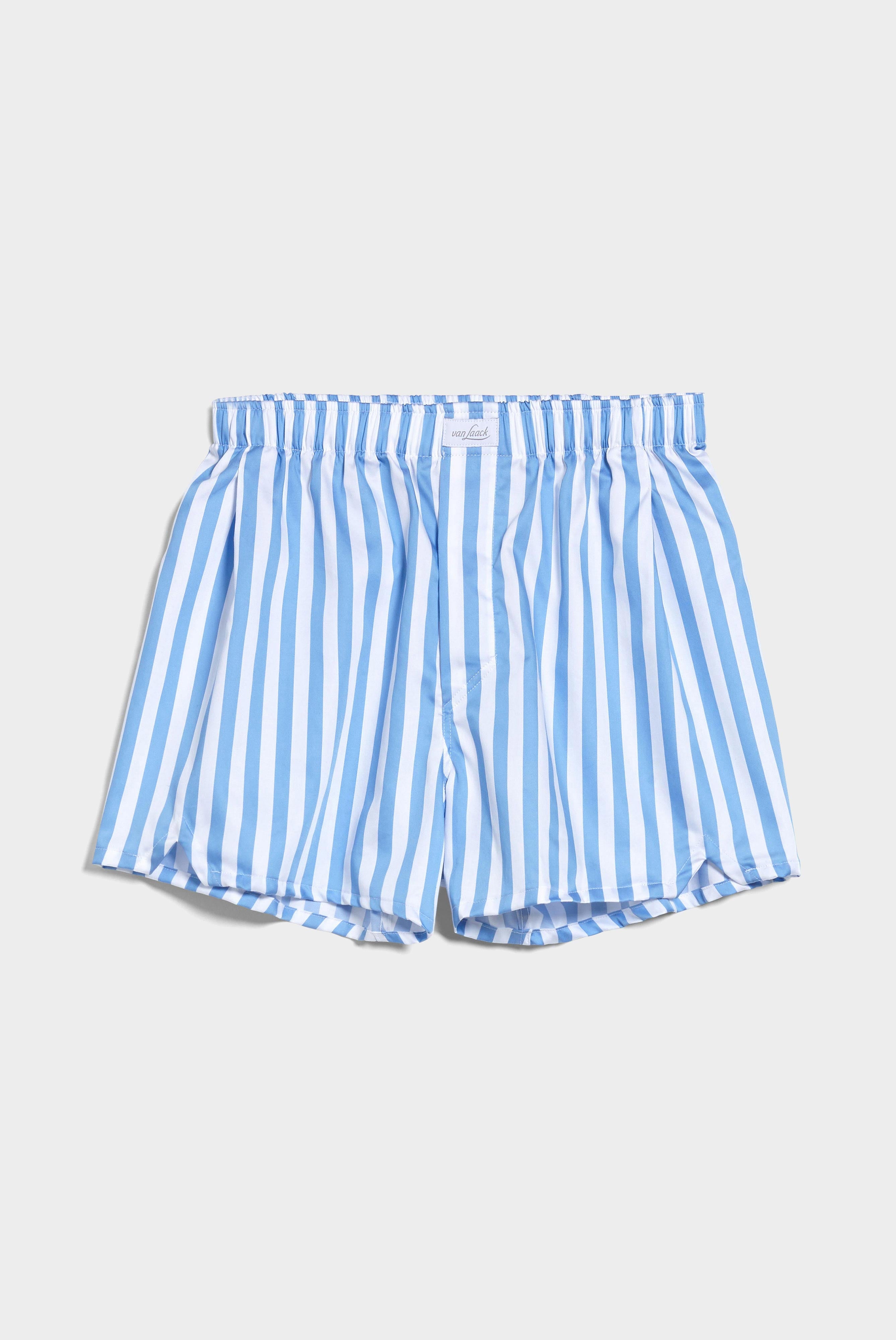 Hochwertige Boxershorts aus Baumwolle Gestreift Weiß Blau