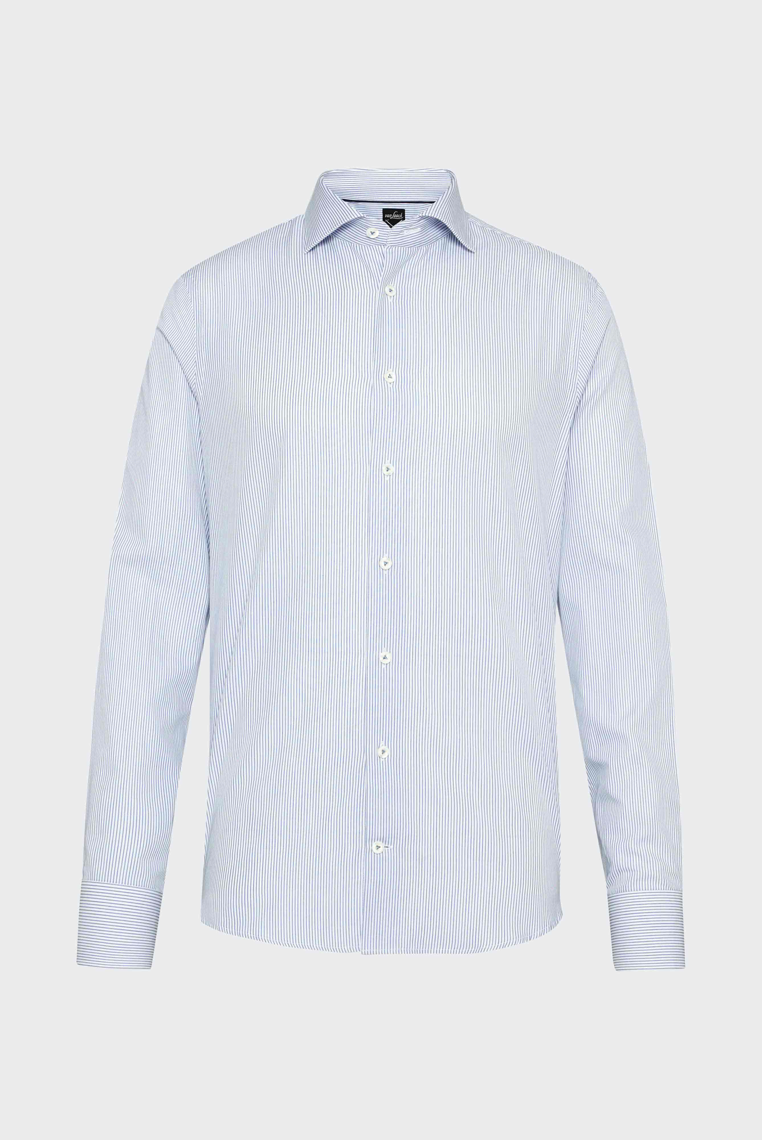 Van Laack-Gestreiftes Stretch-Oxford-Hemd aus Baumwolle Blau-Hemden & Blusen-Black-Deal-Outlet-by-ARCHIVIST