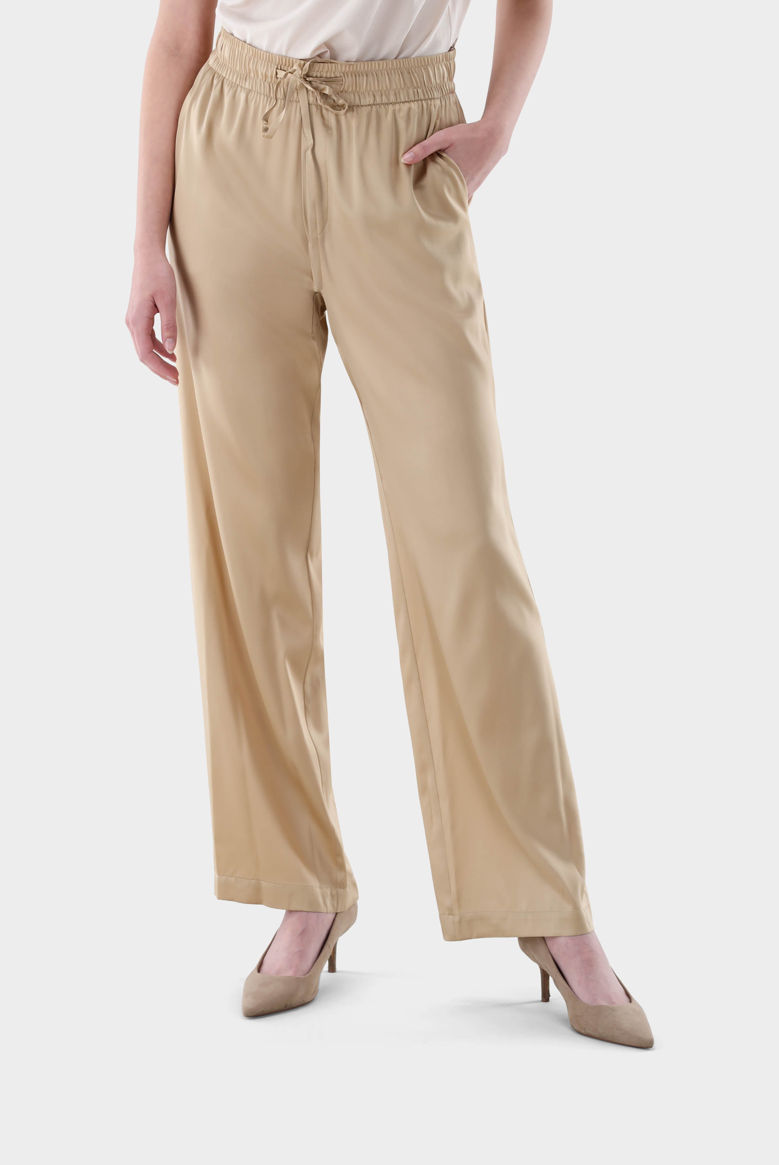 Palazzo Hose aus Seidensatin Stretch