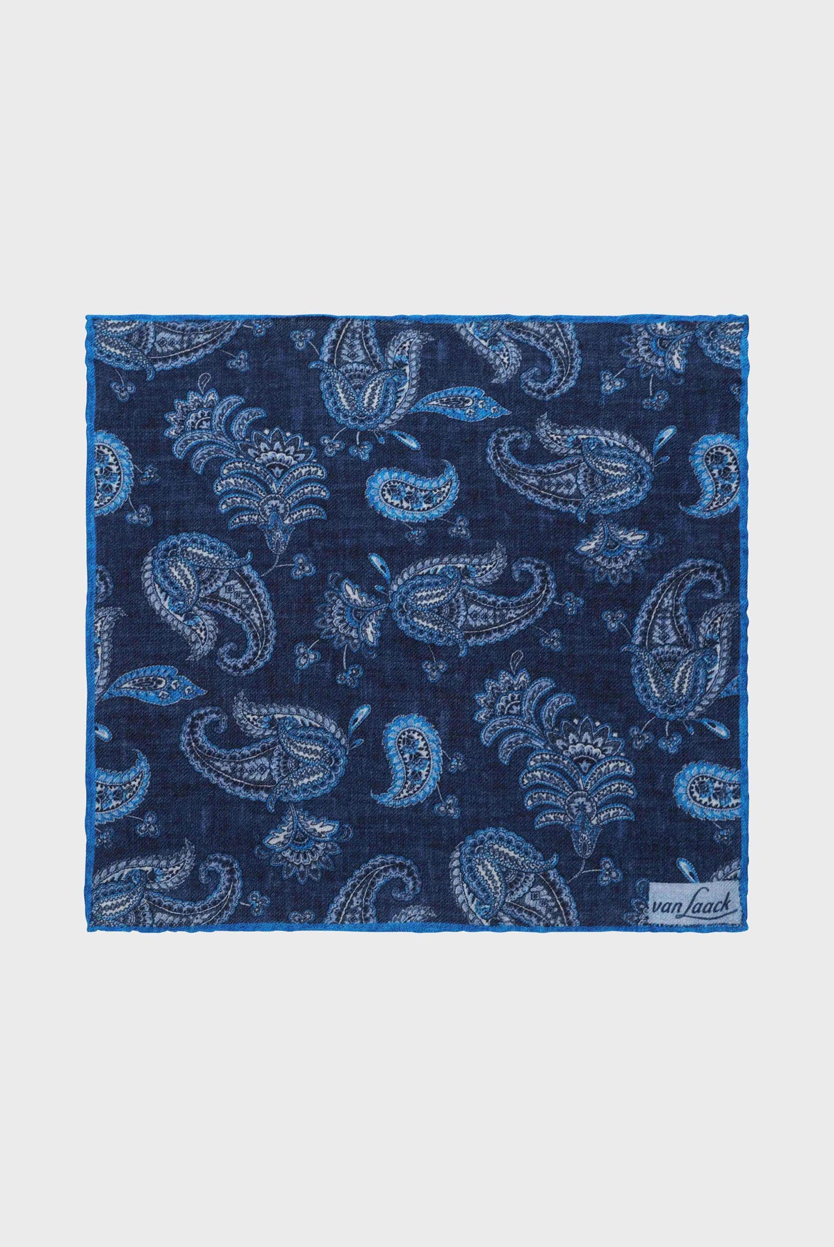 Flannel pocket square with paisley print