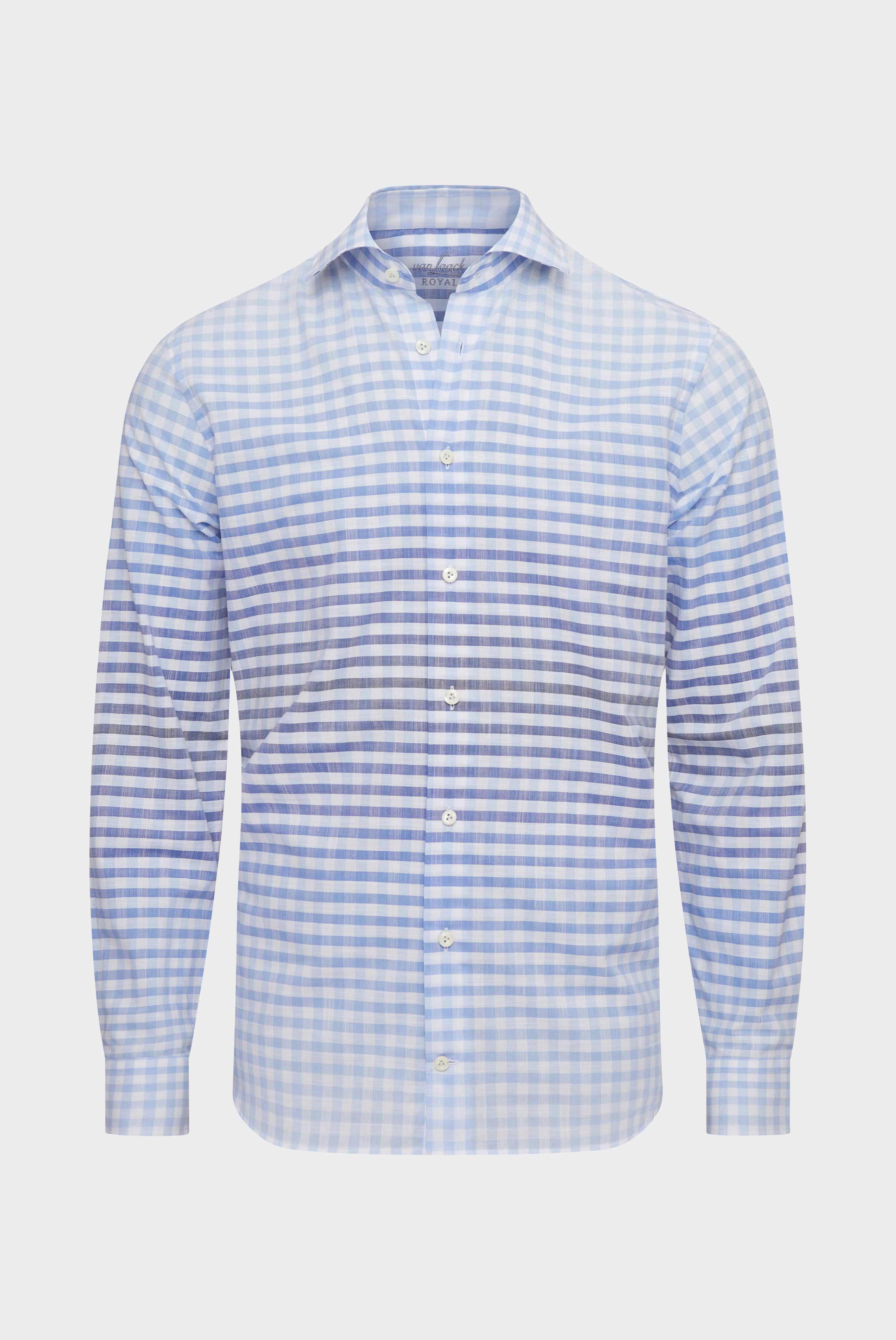 Summer shirt, slim fit, checkered blue and white