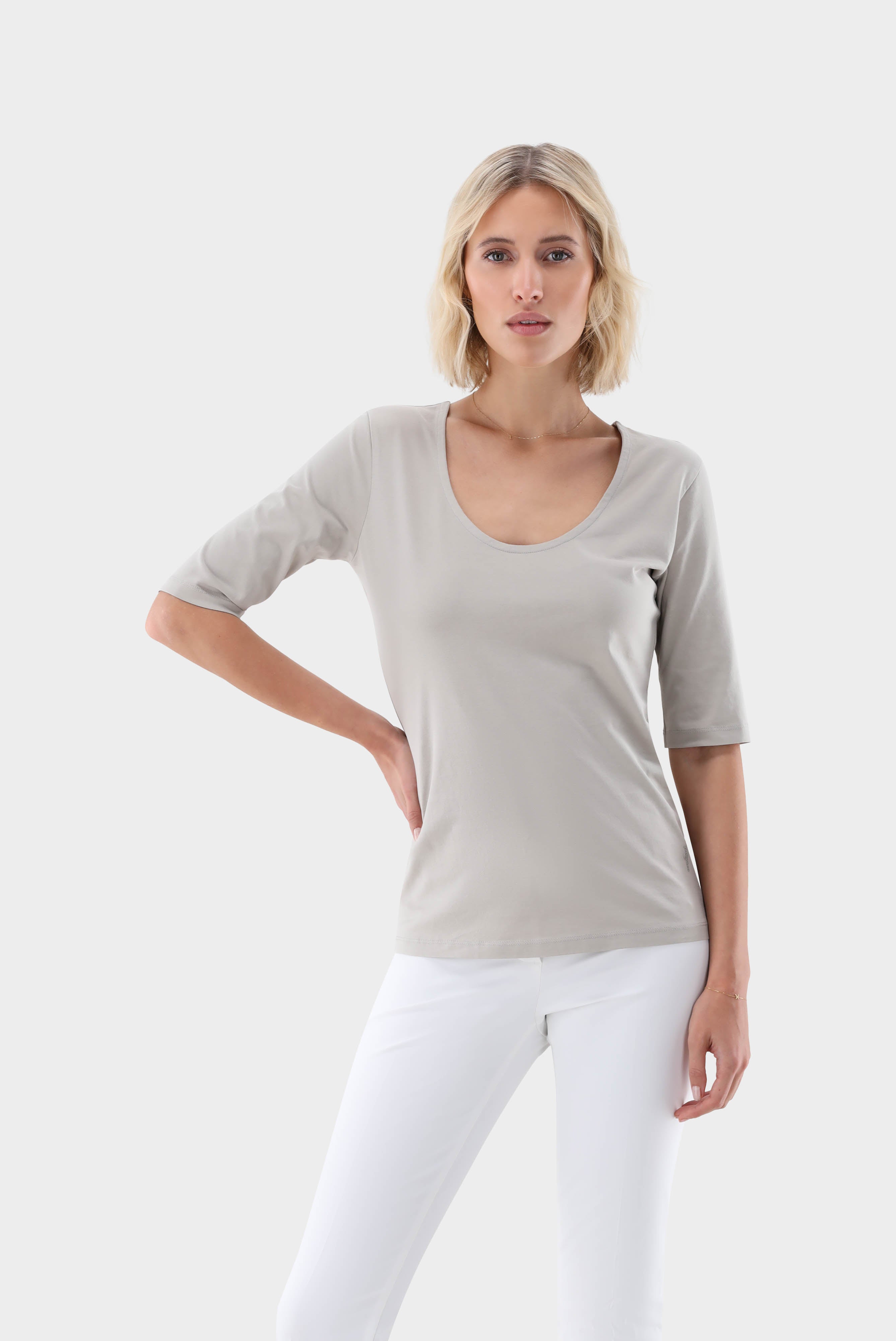 Urban Jersey T-Shirt mit weitem Ausschnitt