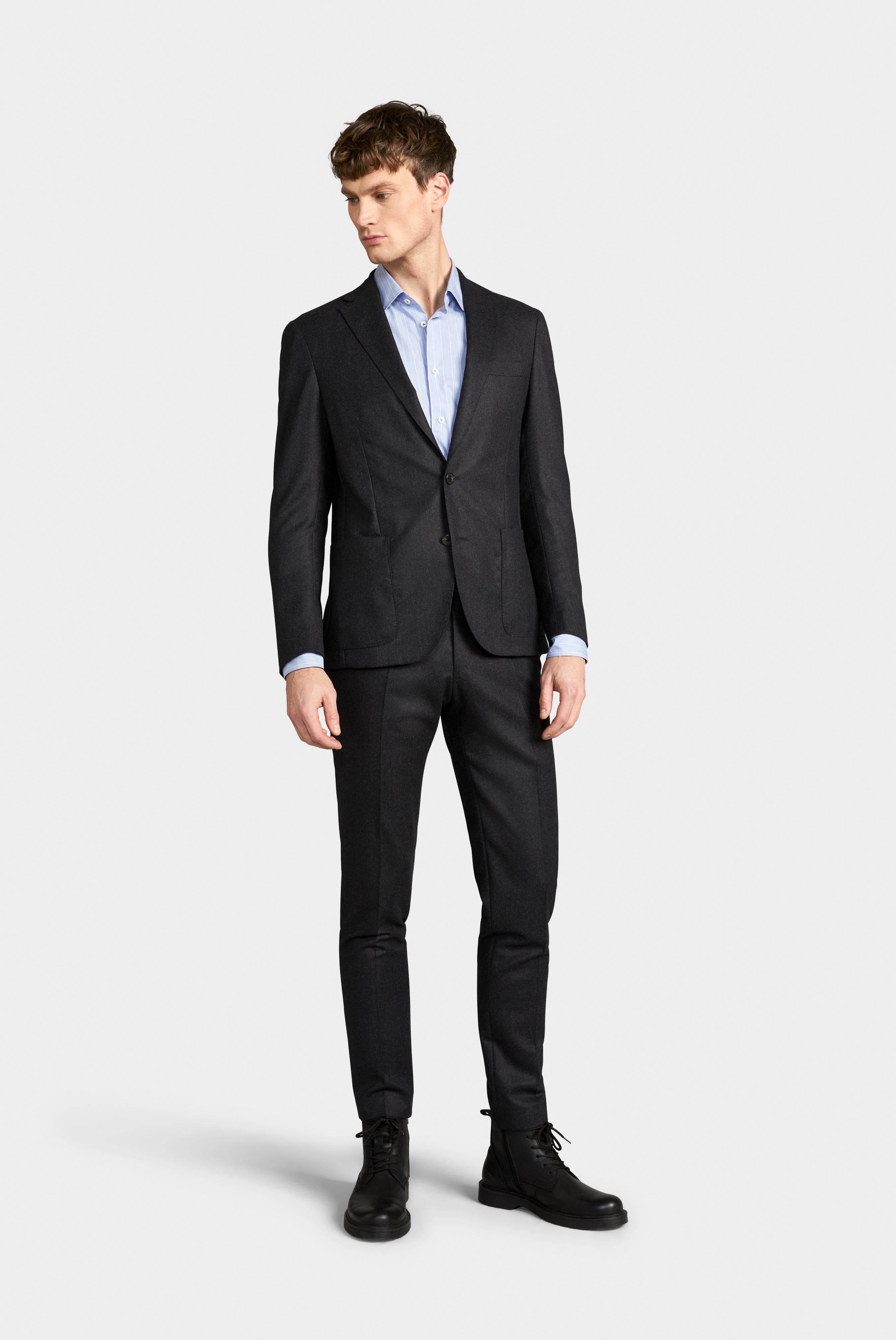 Slim fit wool trousers