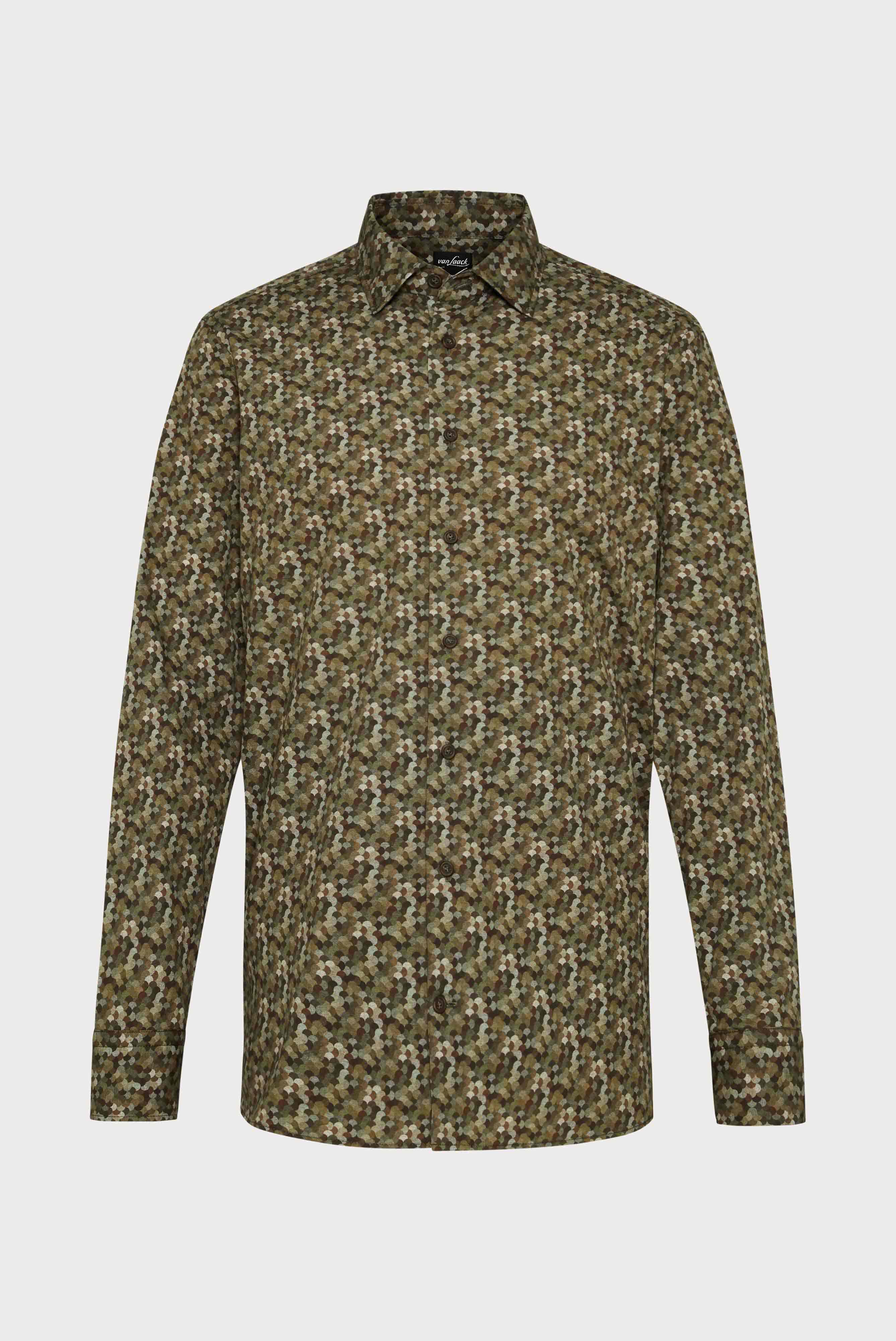 Hemd aus Bio-Baumwolle mit Print Grün/Braun