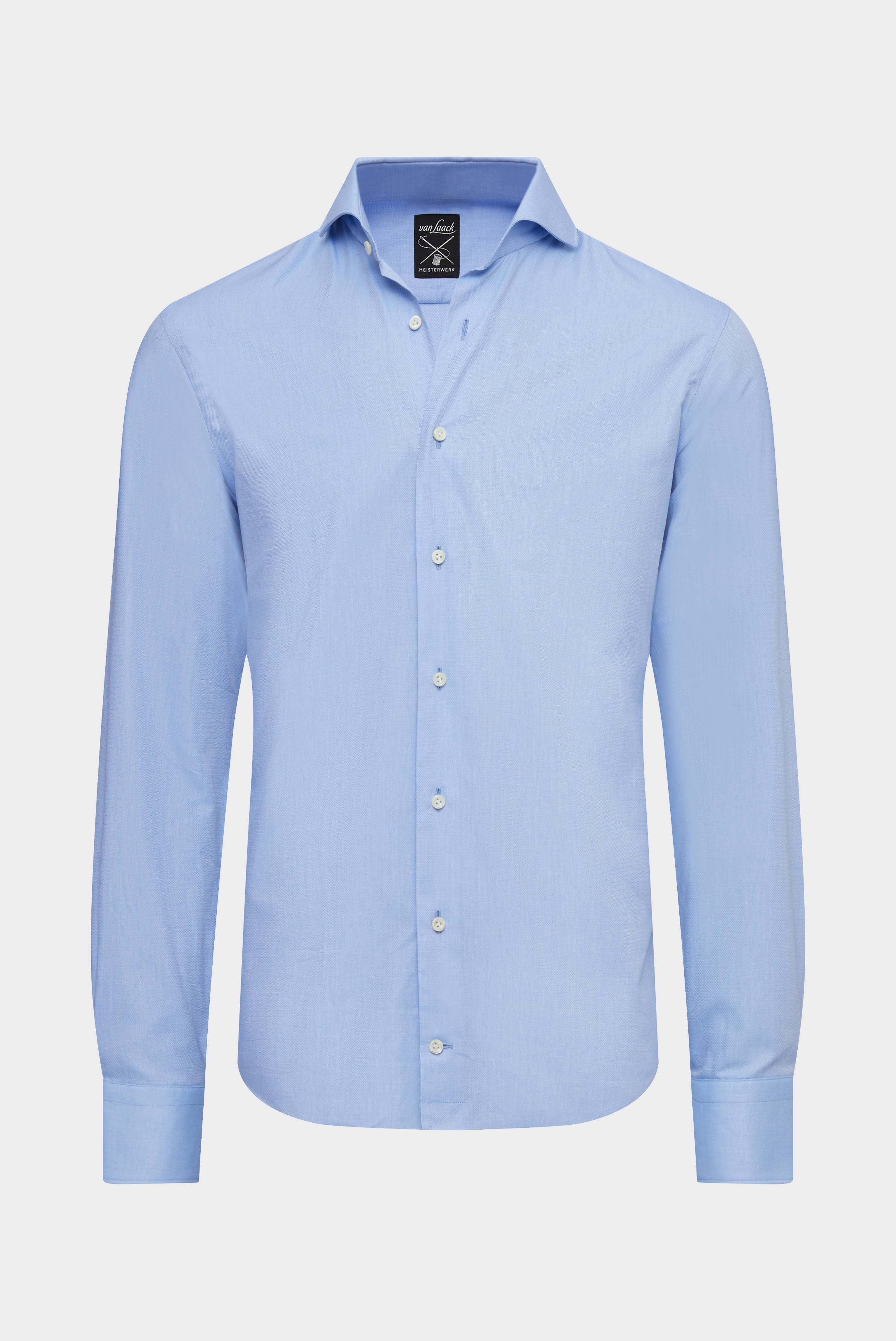 Hemd aus Baumwoll-Dobby Tailor Fit Hellblau