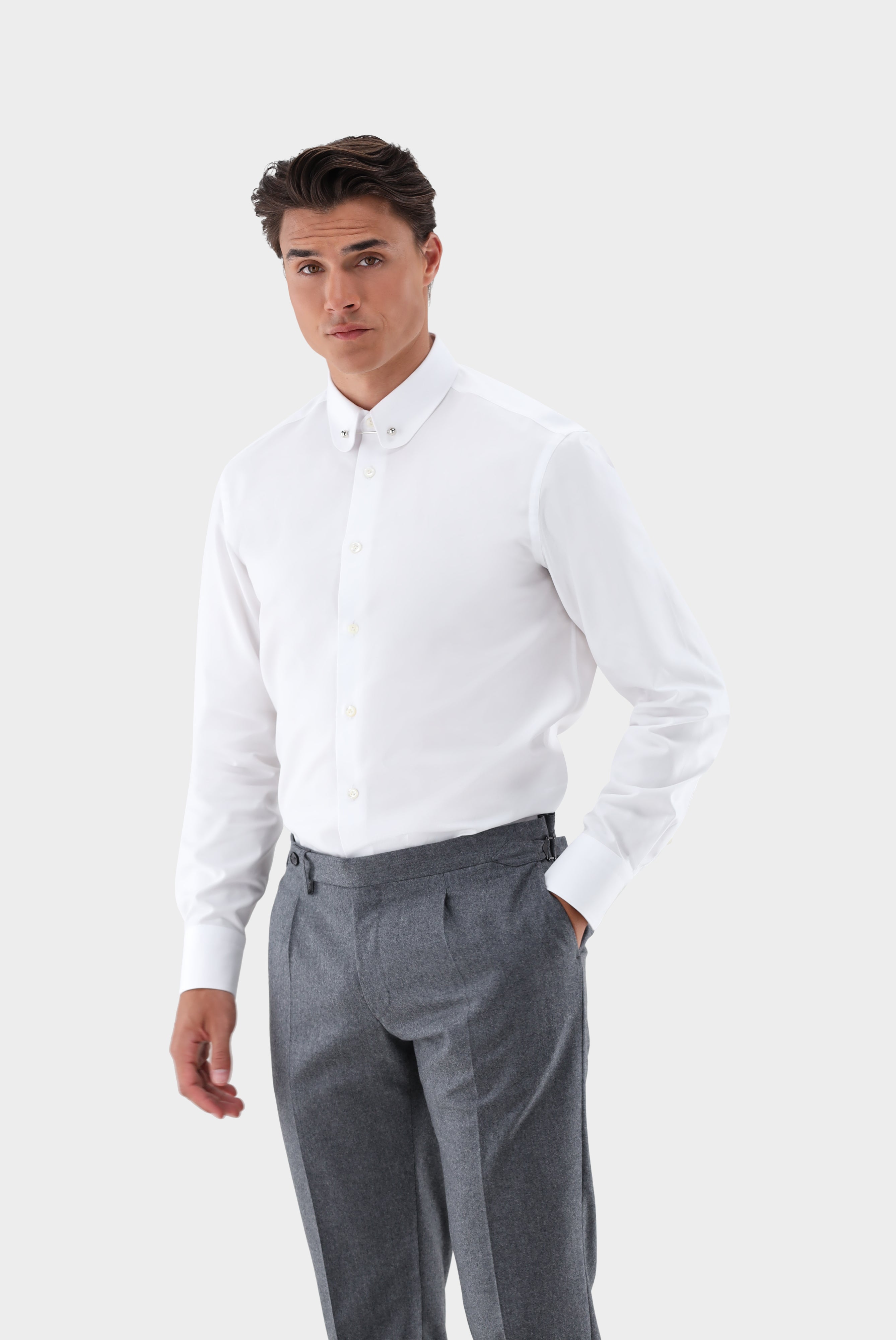 Structured shirt with pin collar, tailor fit