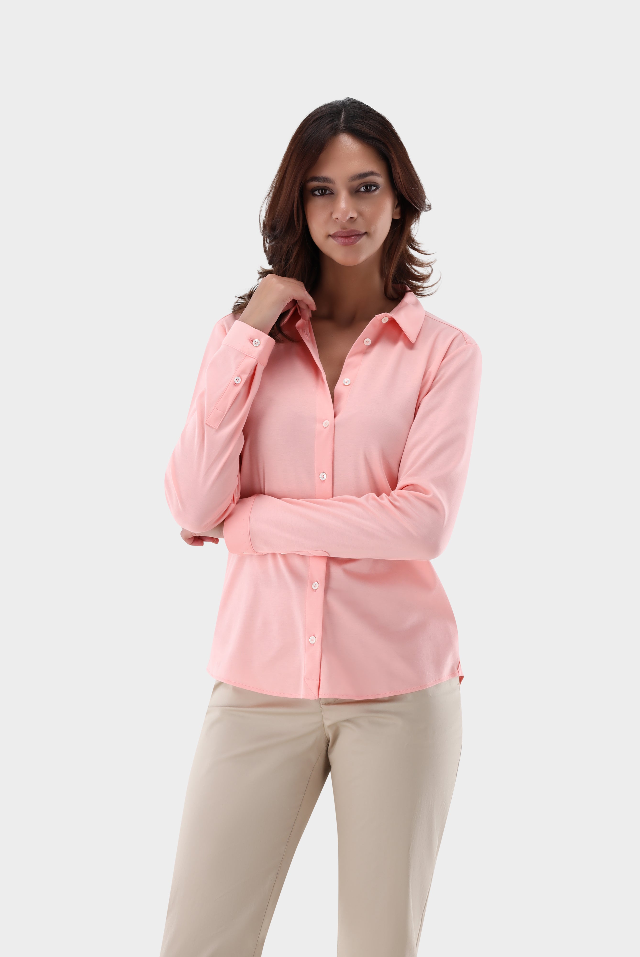 Van Laack-Taillierte Jersey Hemdbluse-Hemden & Blusen-Black-Deal-Outlet-by-ARCHIVIST