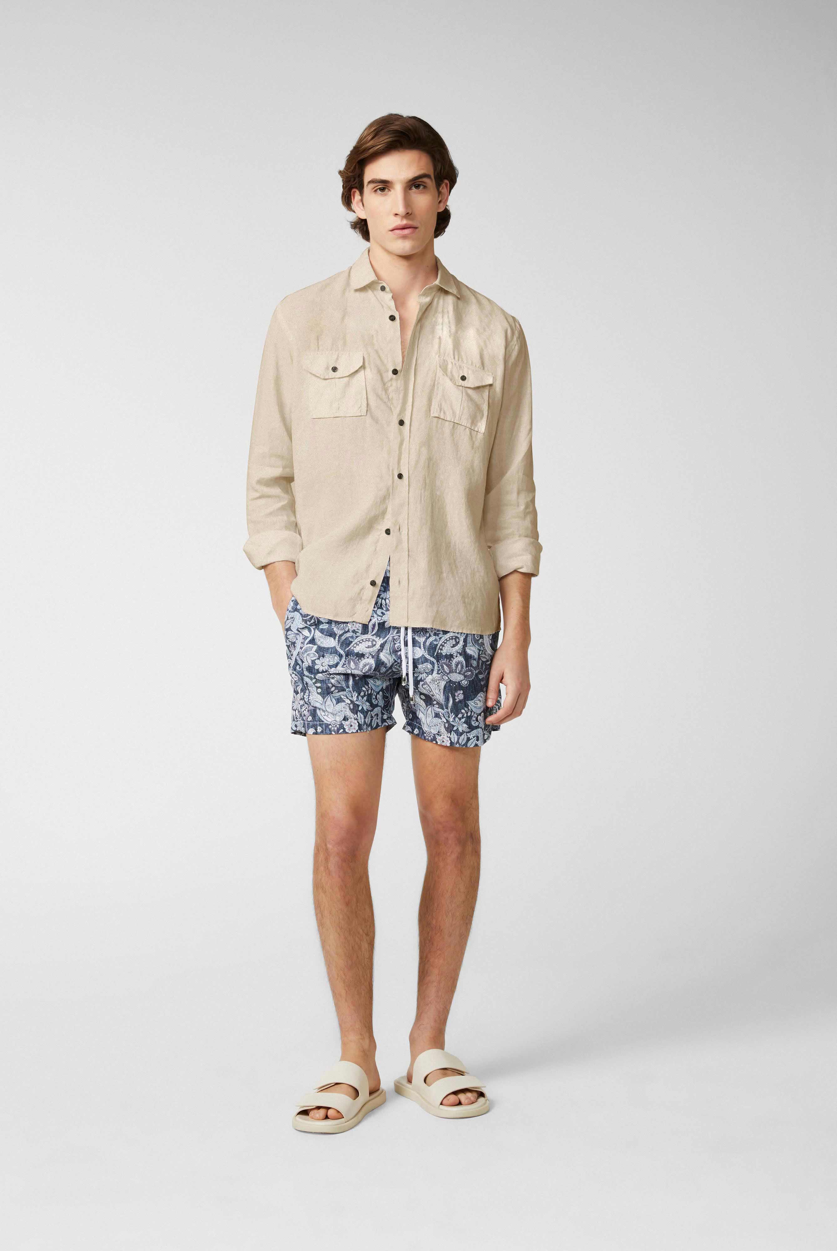 Van Laack-Overshirt aus Leinen Beige-Hemden & Blusen-Black-Deal-Outlet-by-ARCHIVIST