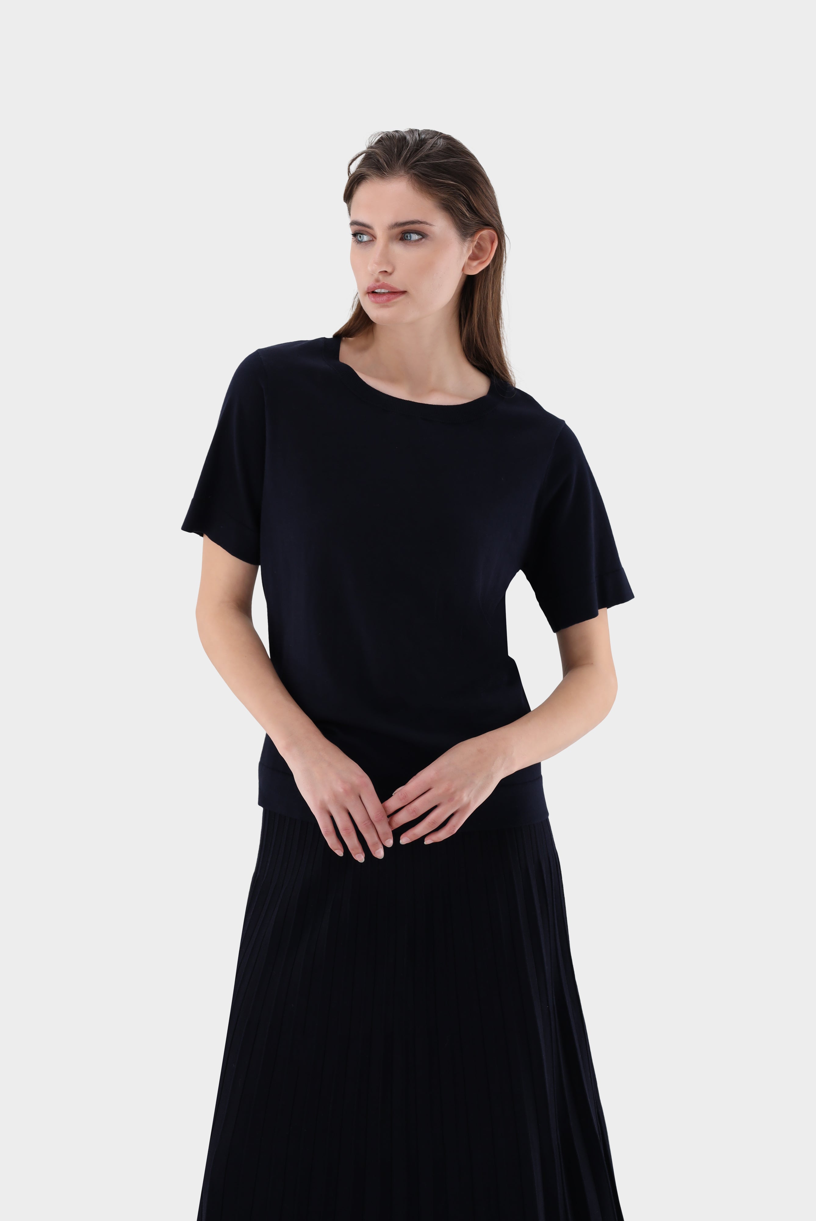 Van Laack-Lockeres Strick T-Shirt aus Air Cotton-Shirts-Black-Deal-Outlet-by-ARCHIVIST