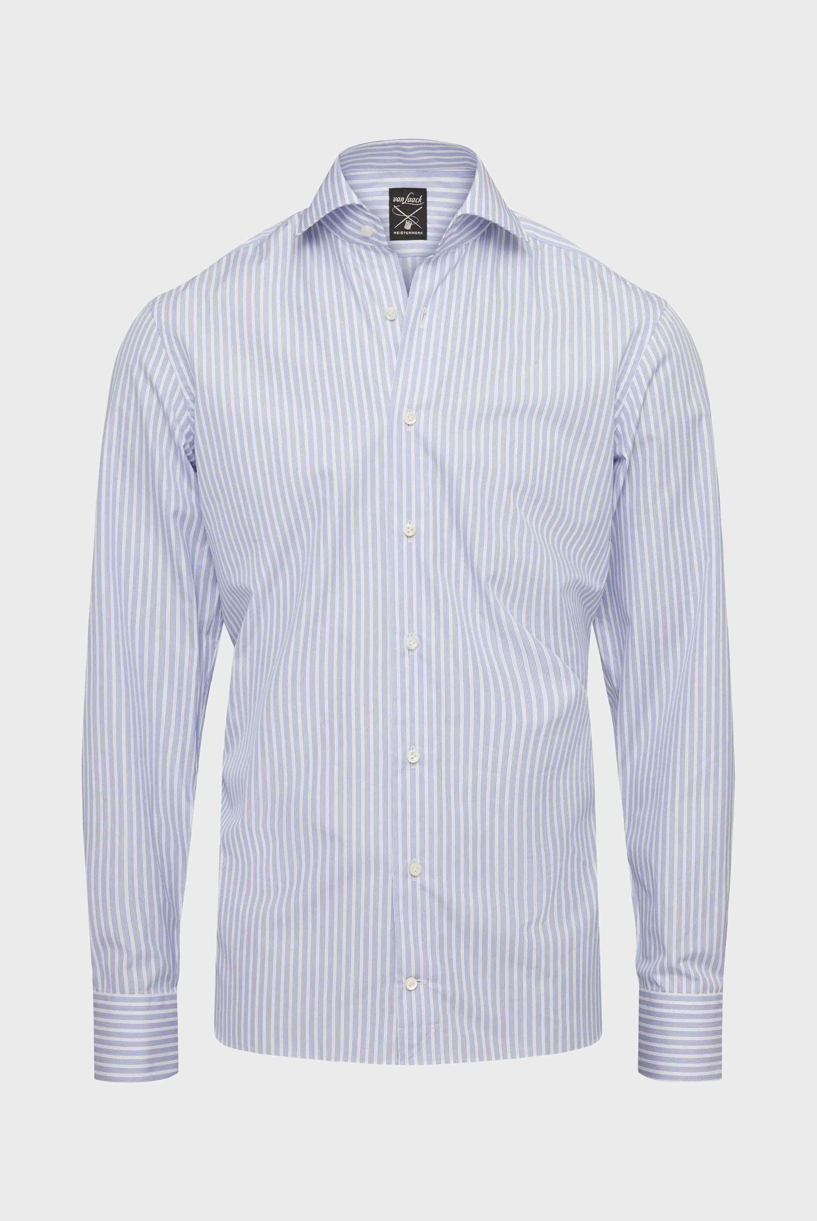 Klassiches Hemd Tailor Fit Gestreift Hellblau Weiß