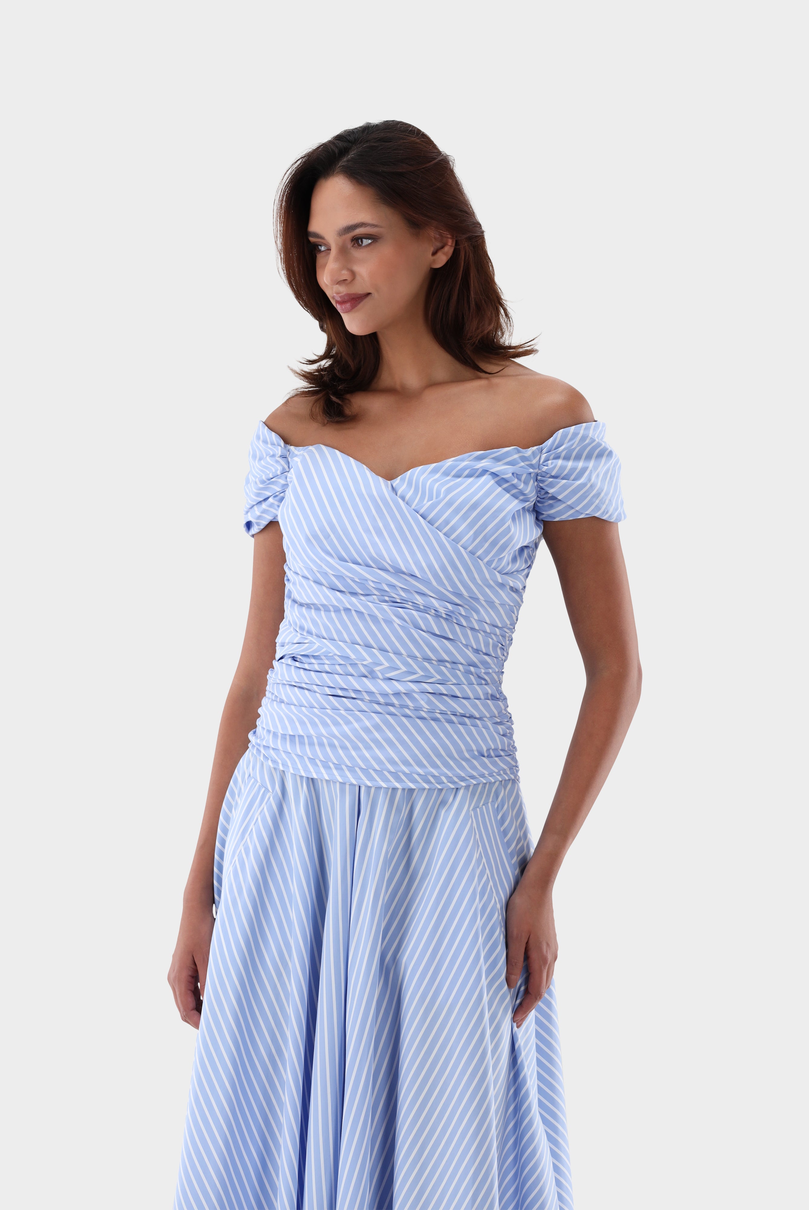 Van Laack-Gestreifte Corsage aus Baumwolle-Hemden & Blusen-Black-Deal-Outlet-by-ARCHIVIST