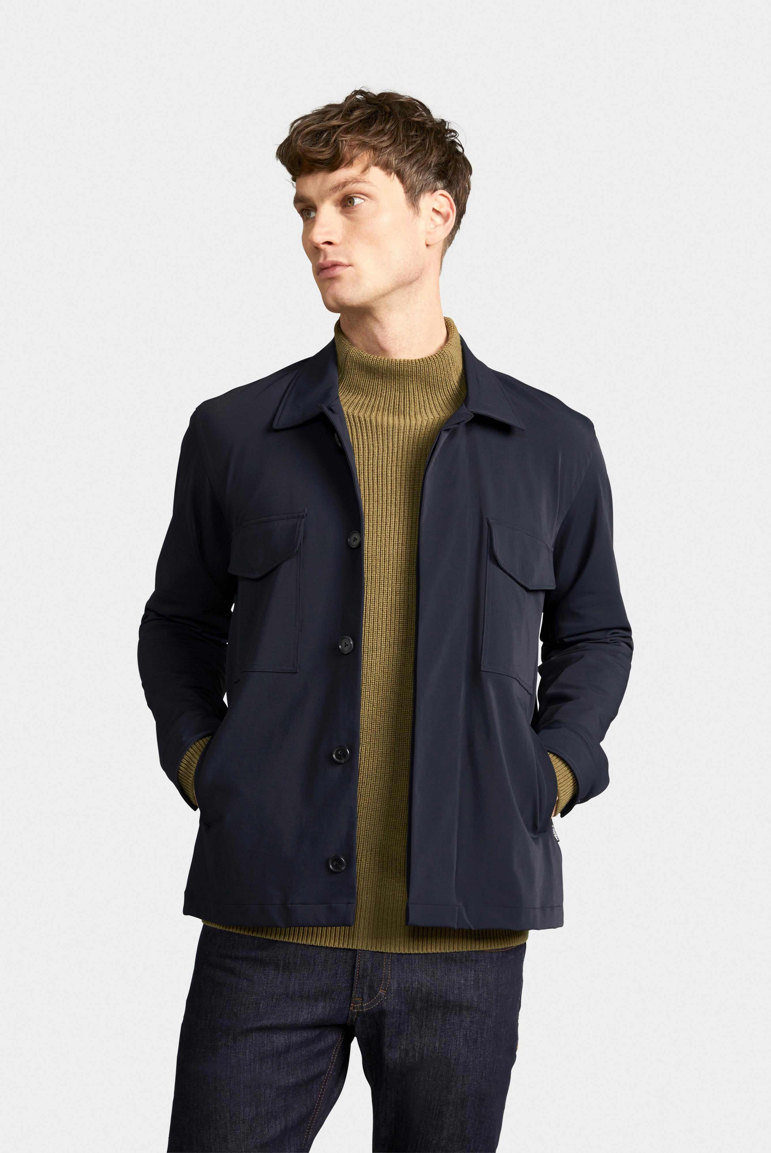 Overshirt mit Stretch-Anteil Dunkelblau