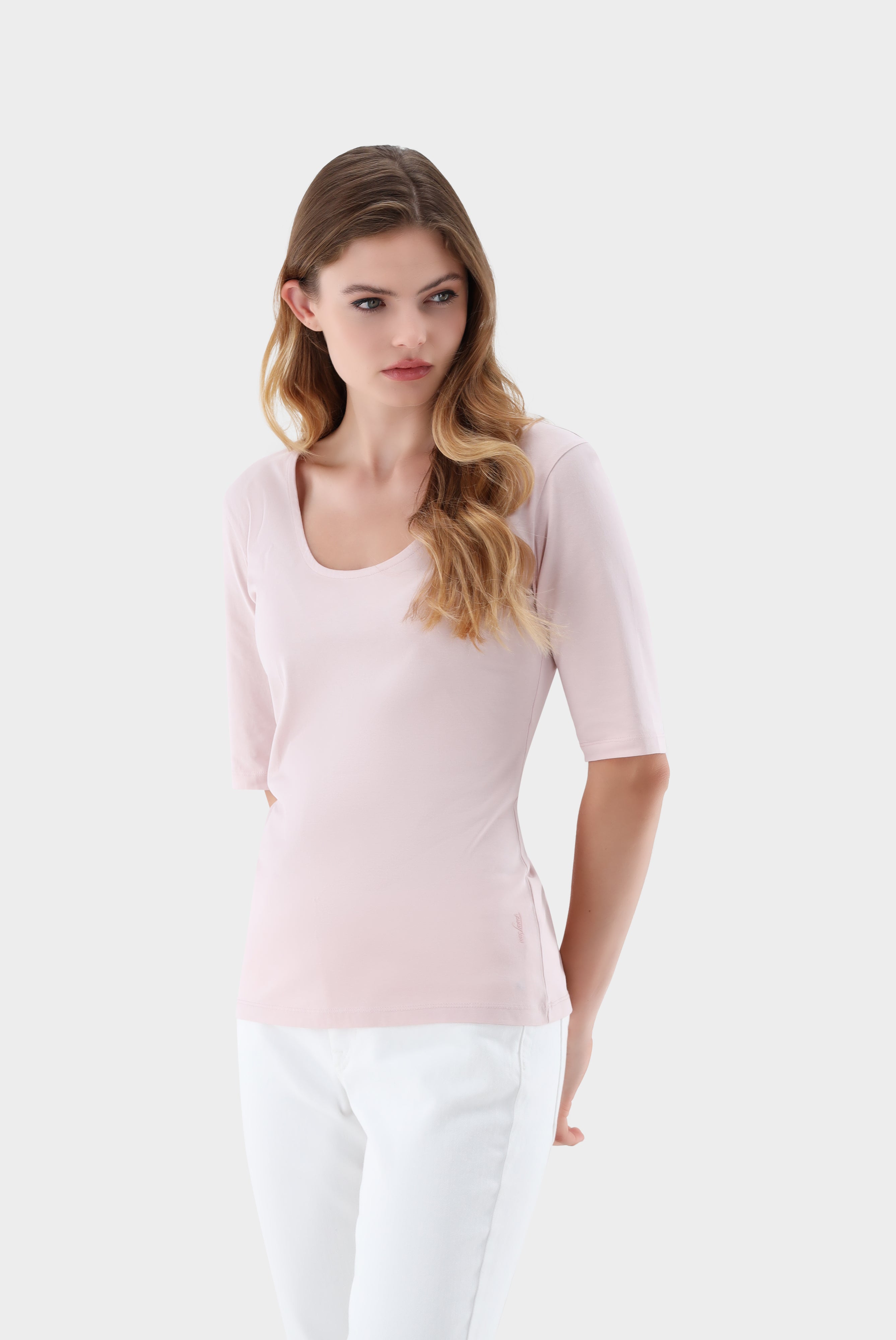 Urban Jersey T-Shirt mit weitem Ausschnitt