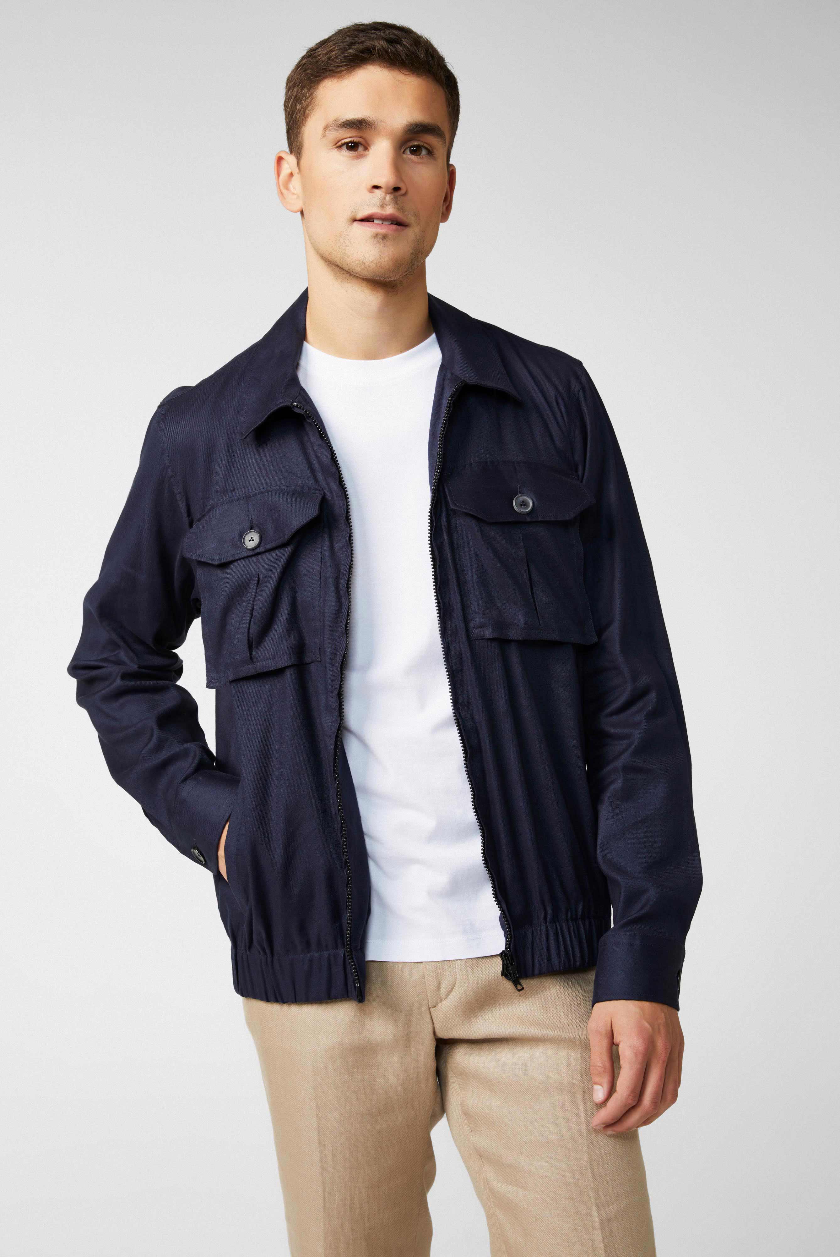 Van Laack-Leichtes Überhemd im Bomberjacken-Stil Blau-Hemden & Blusen-Black-Deal-Outlet-by-ARCHIVIST